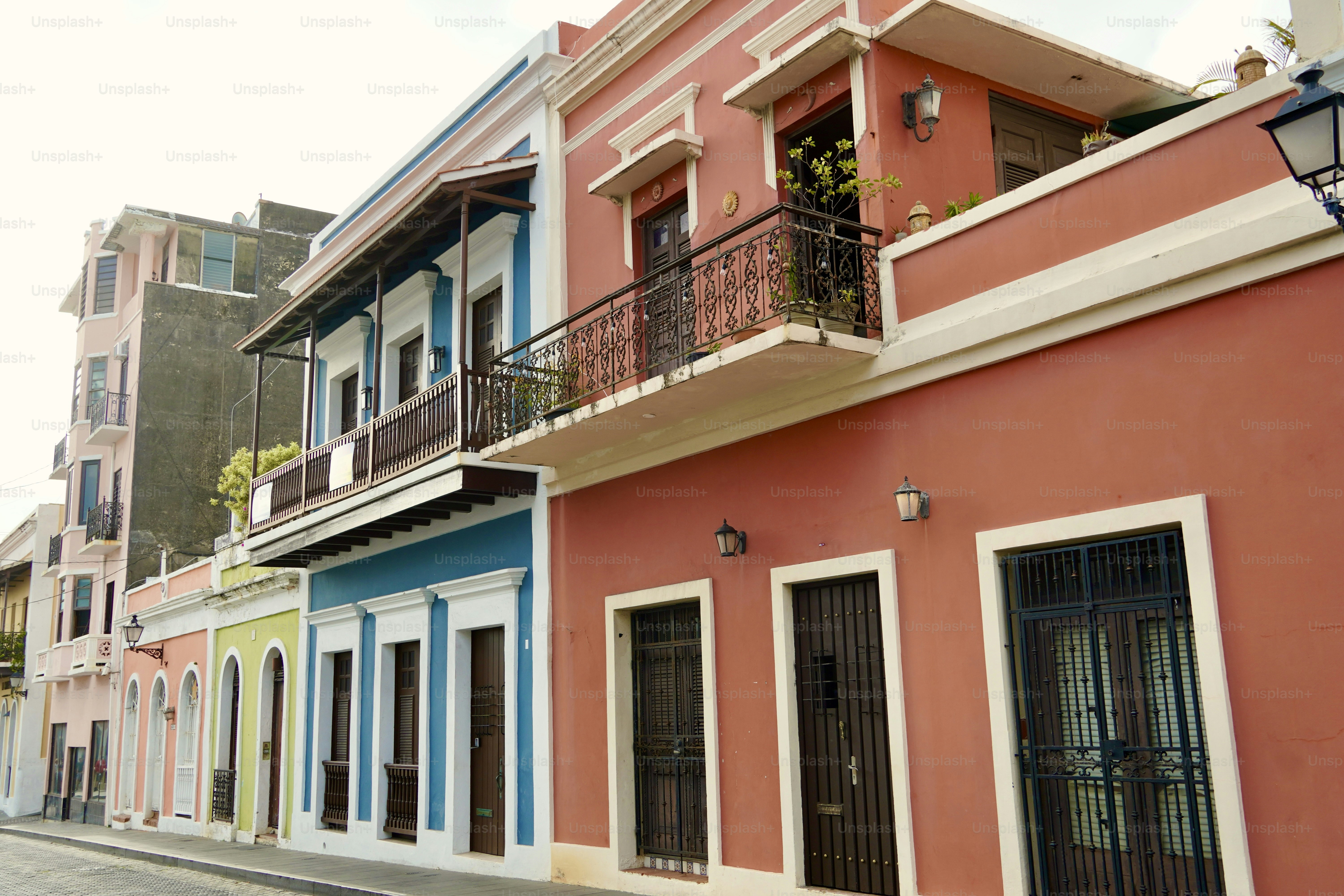 Multicoloured historical buildings in Old San Juan