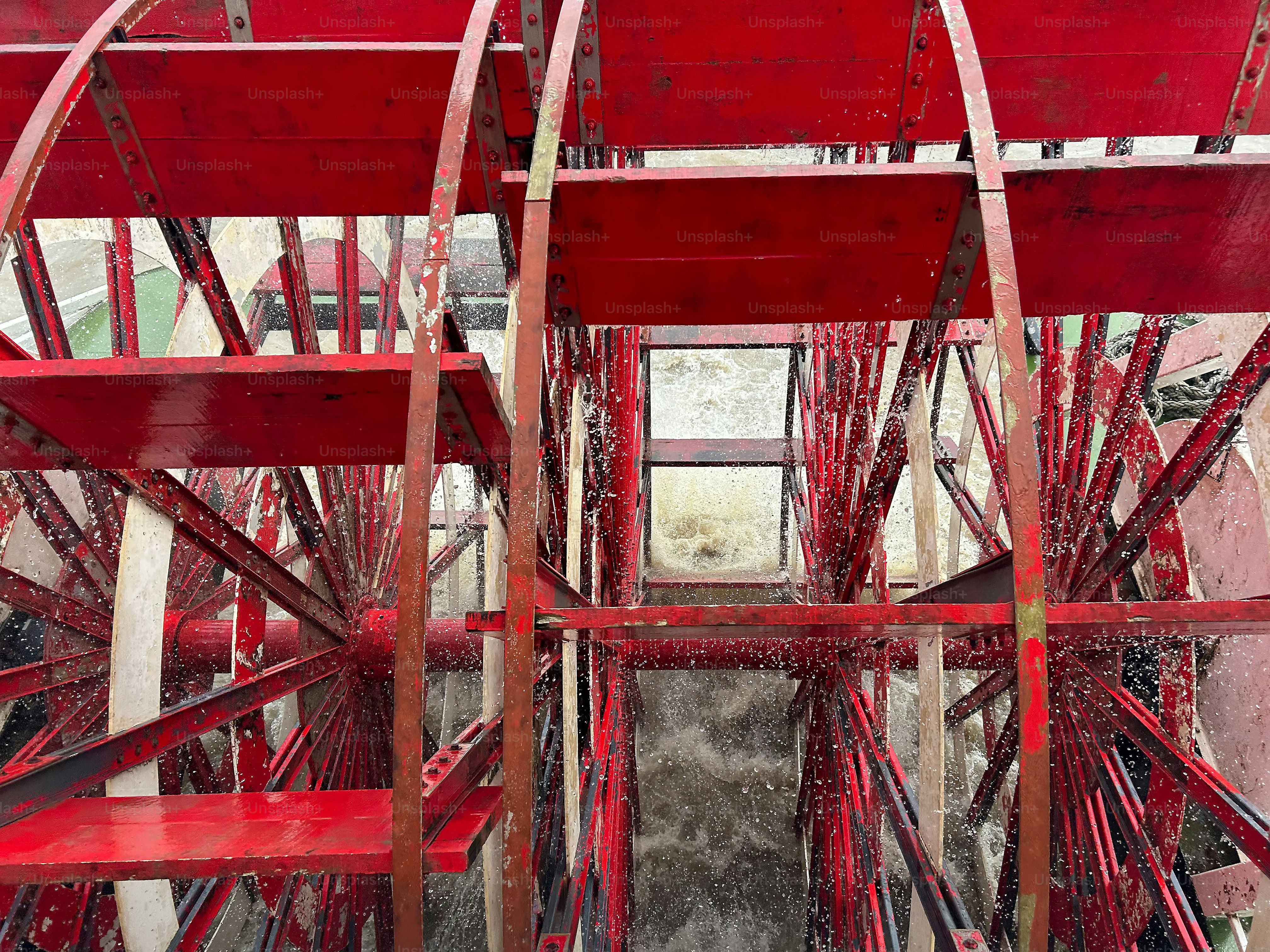 A Riverboat paddlewheel on Mississippi River in New Orleans, Louisiana, United States