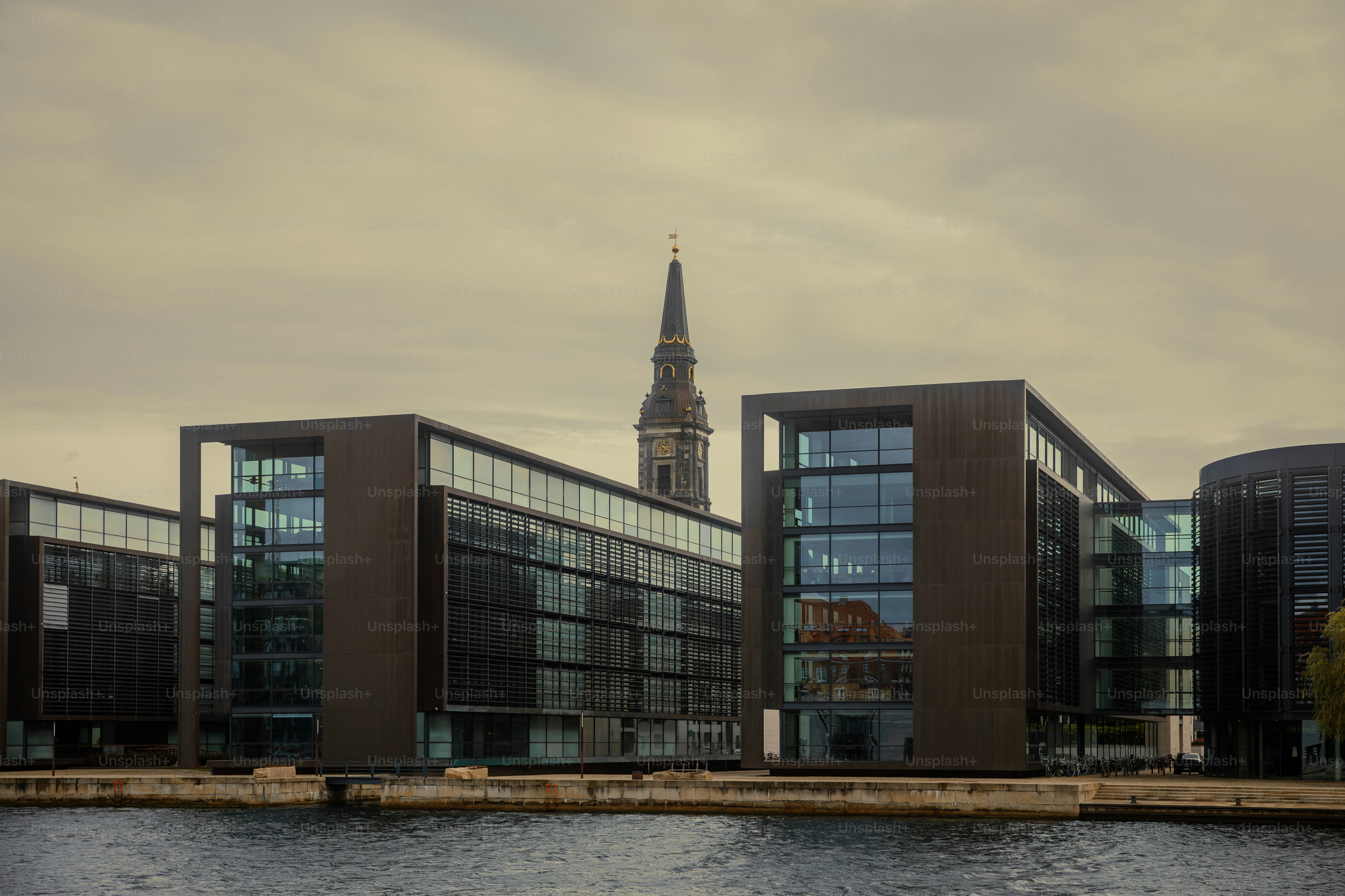 Copenhagen panorama architecture on twilight
