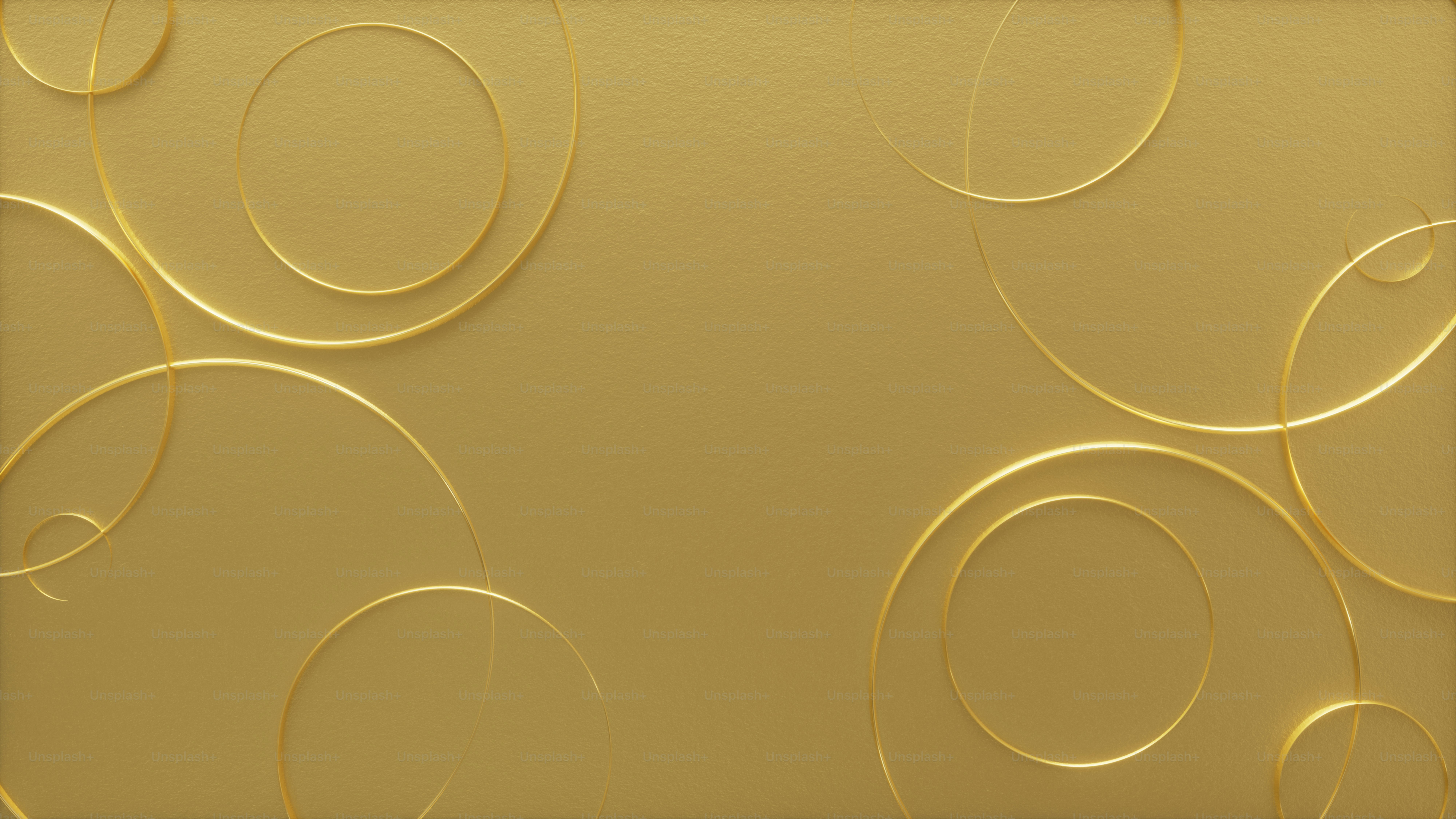 Abstract circles on gold background