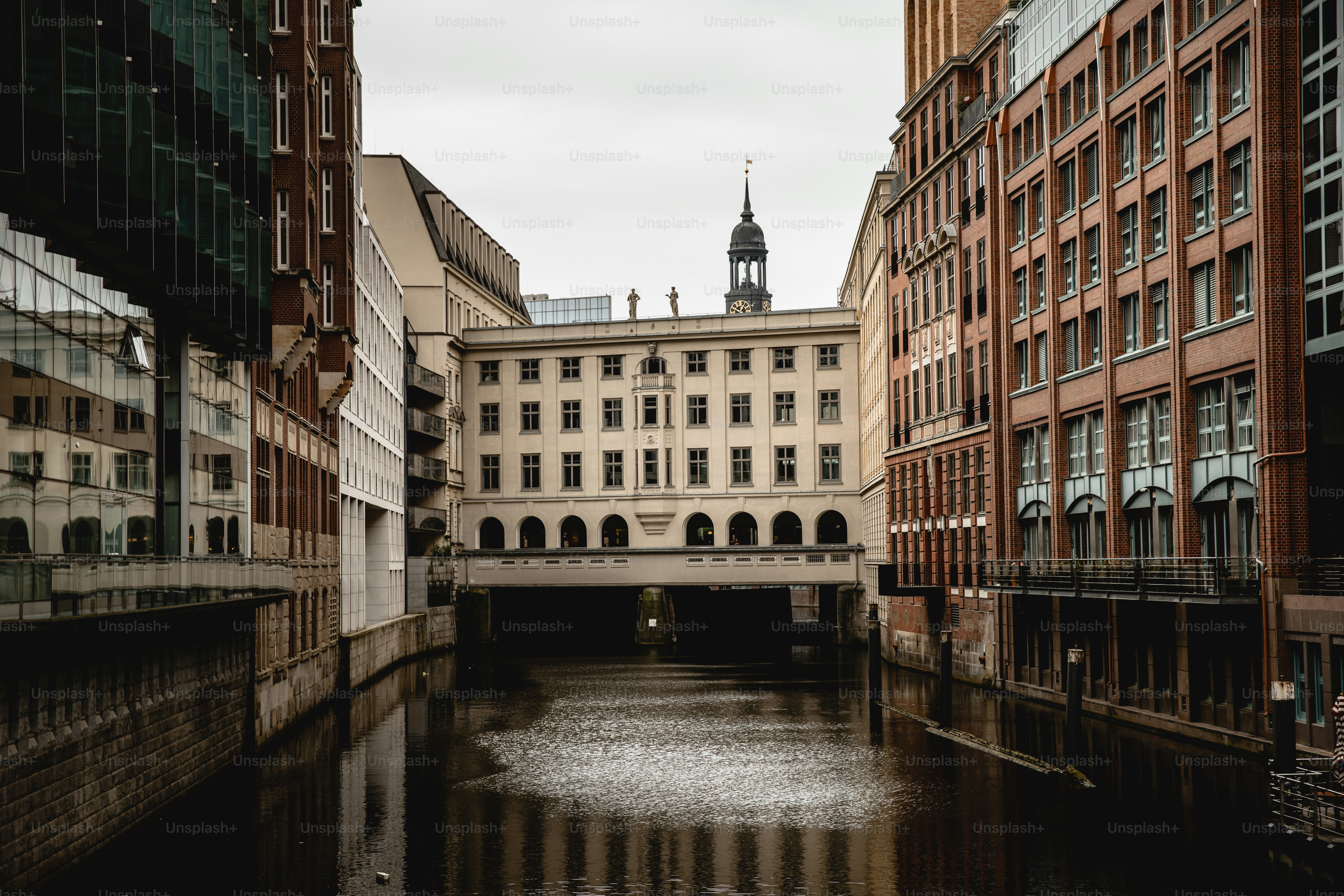 Scenic view of street in Hamburg - Stock photo