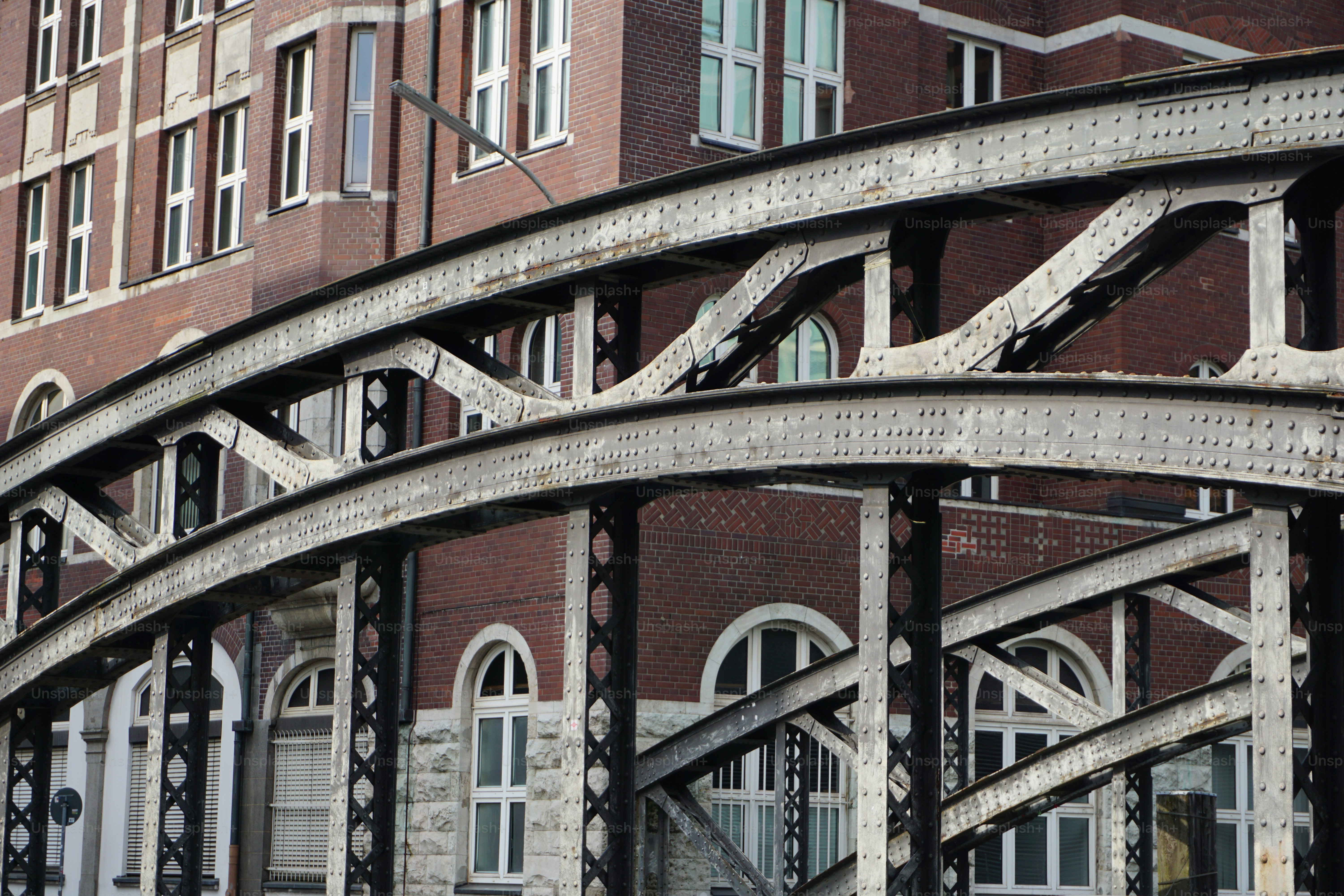 The Speicherstadt in summer. Hamburg in summer. Warehouse city in Hamburg. Red brick buildings.