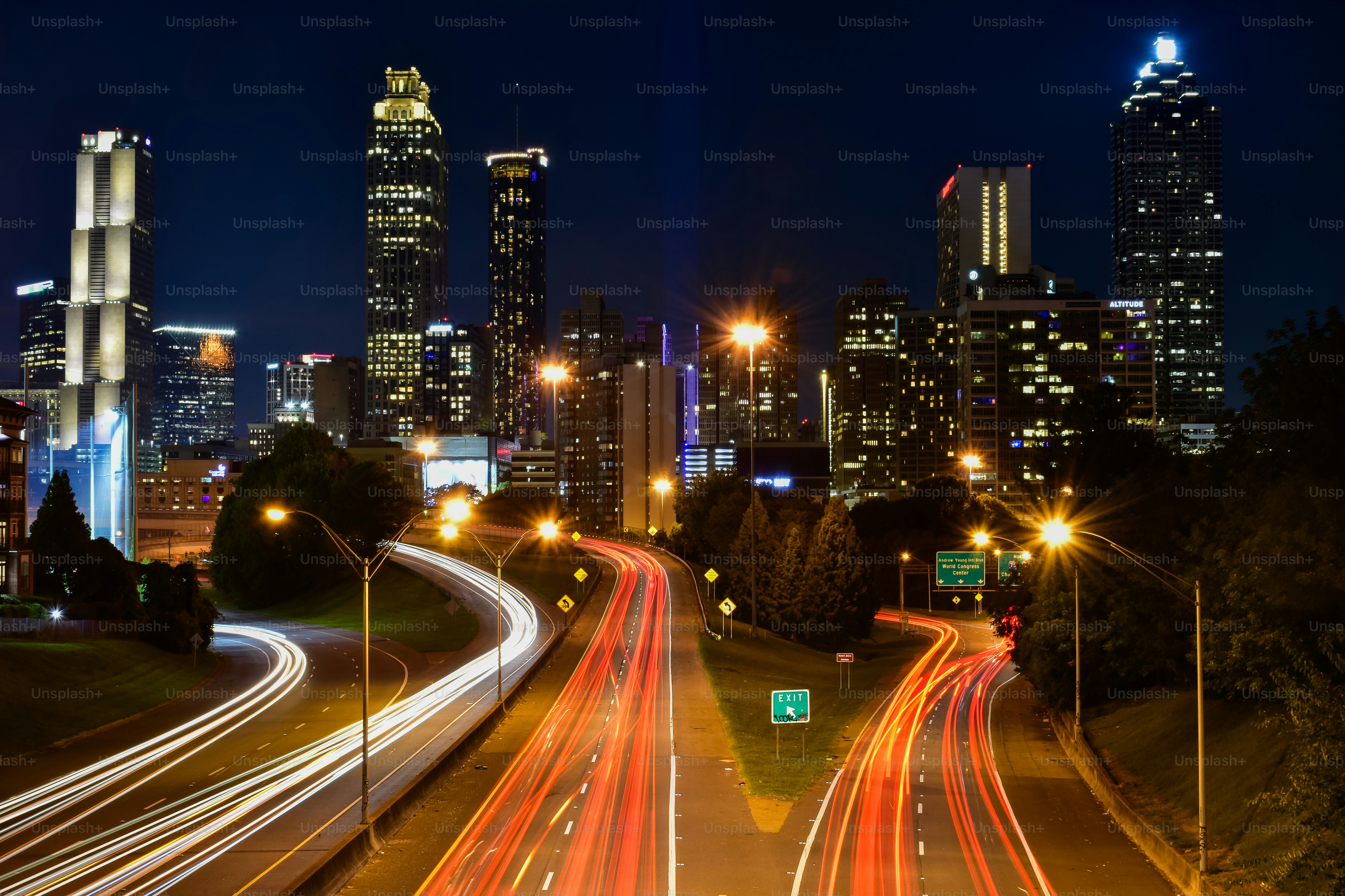 Downtown Atlanta Skyline and Traffic