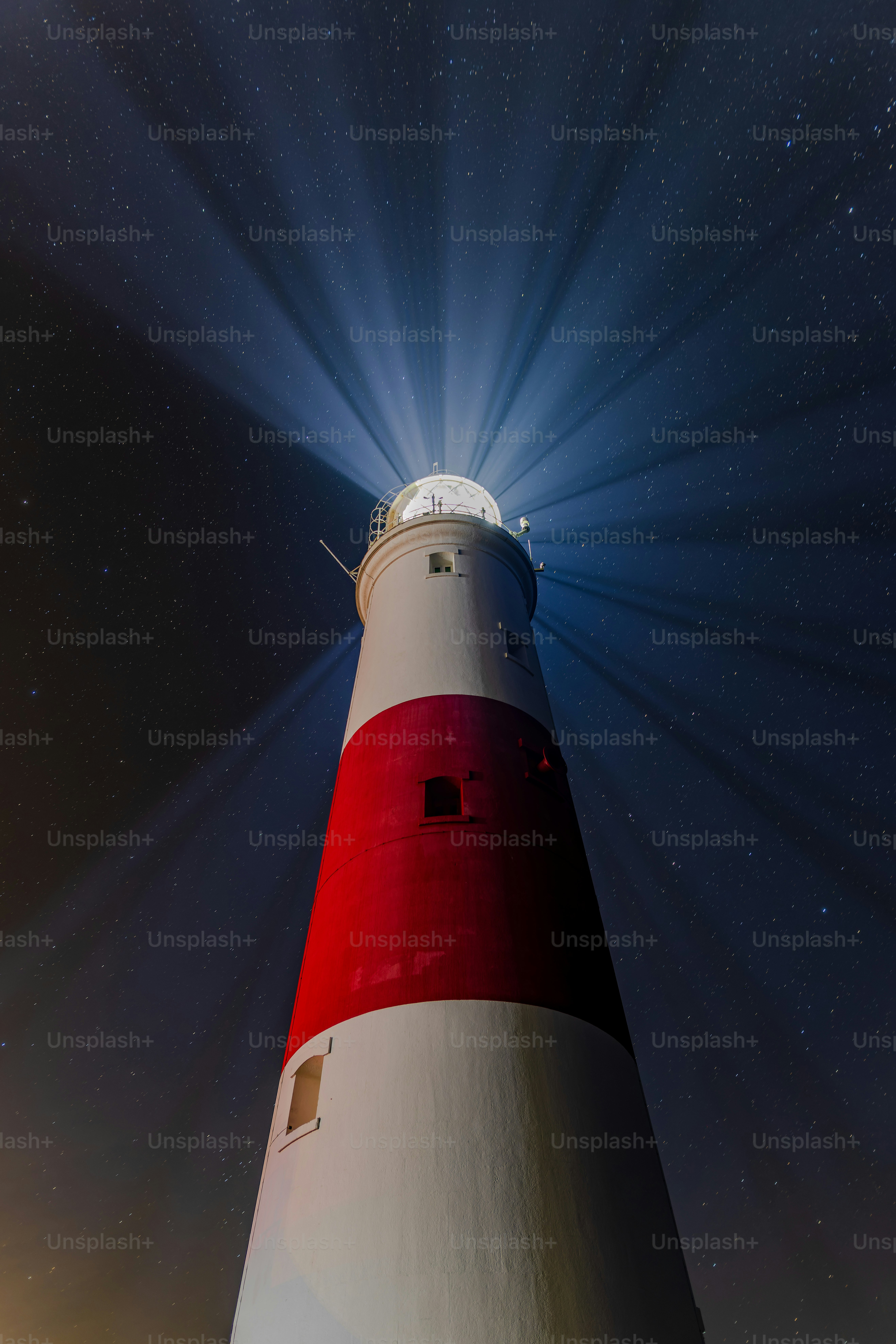 Portland Bill Lighthouse at night
