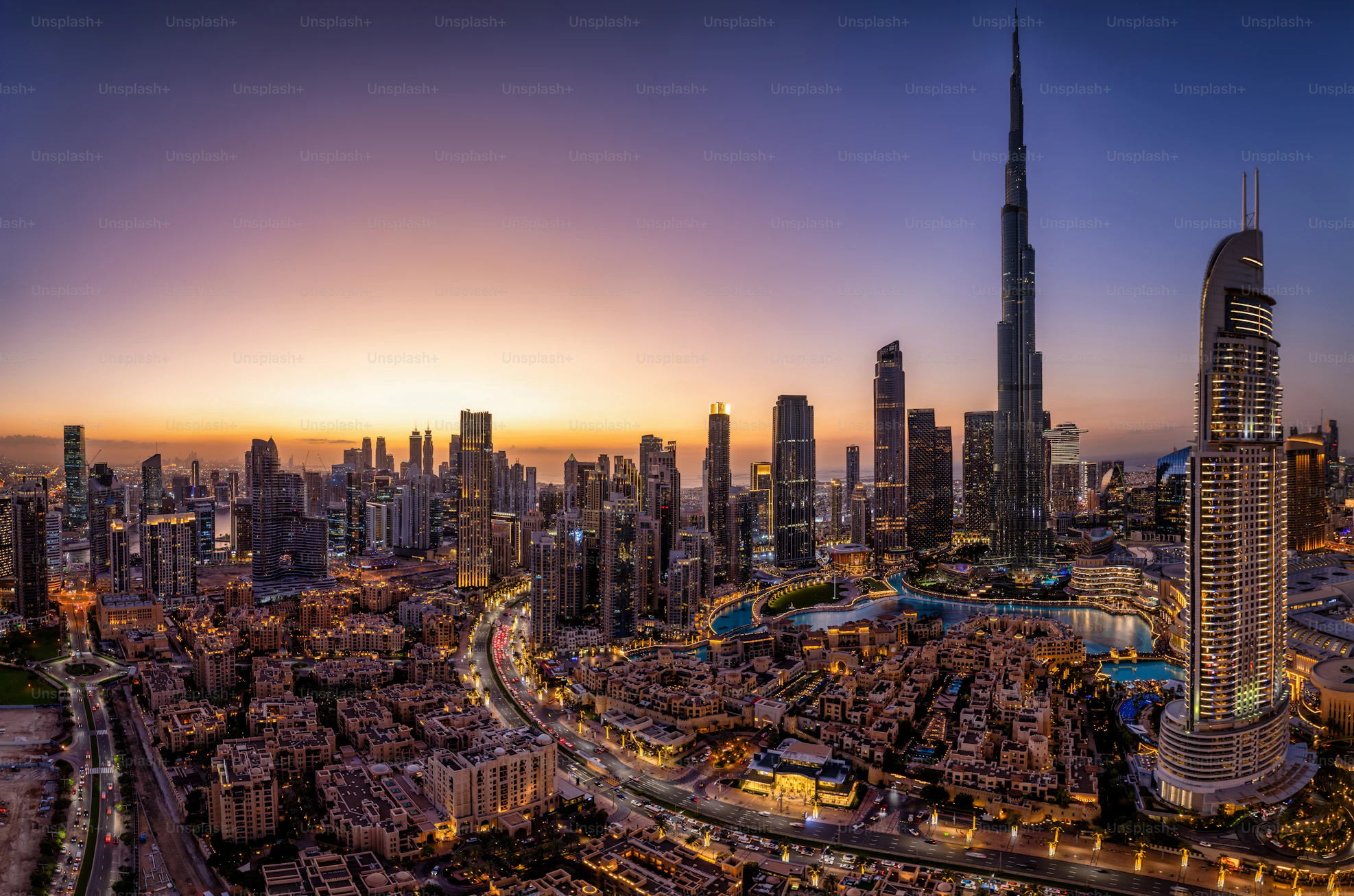 Dubai skyline with Burj Khalifa
