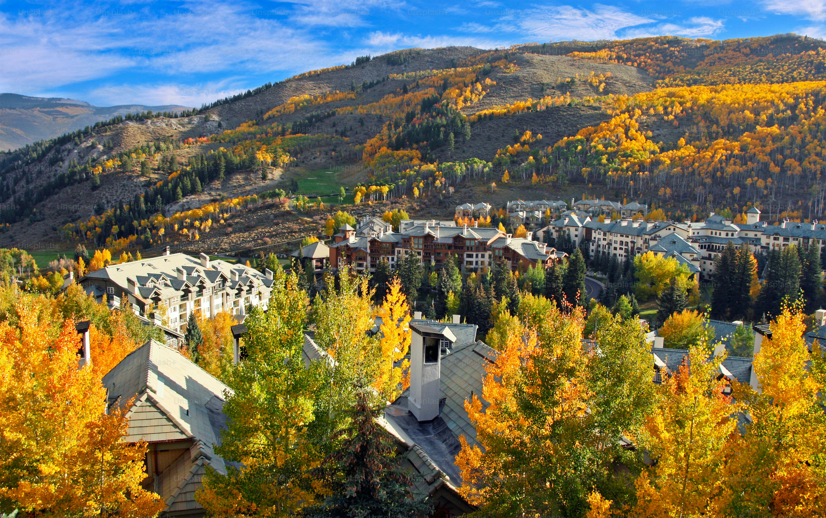 Vacation condos at Colorado's Beaver Creek resort in the fall