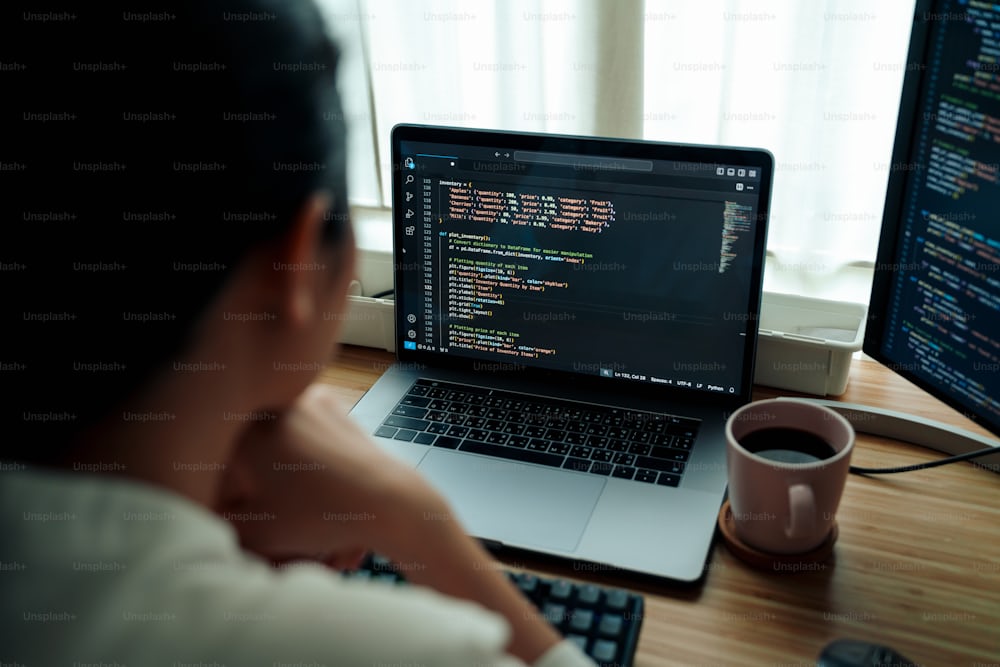 AI coding on a laptop