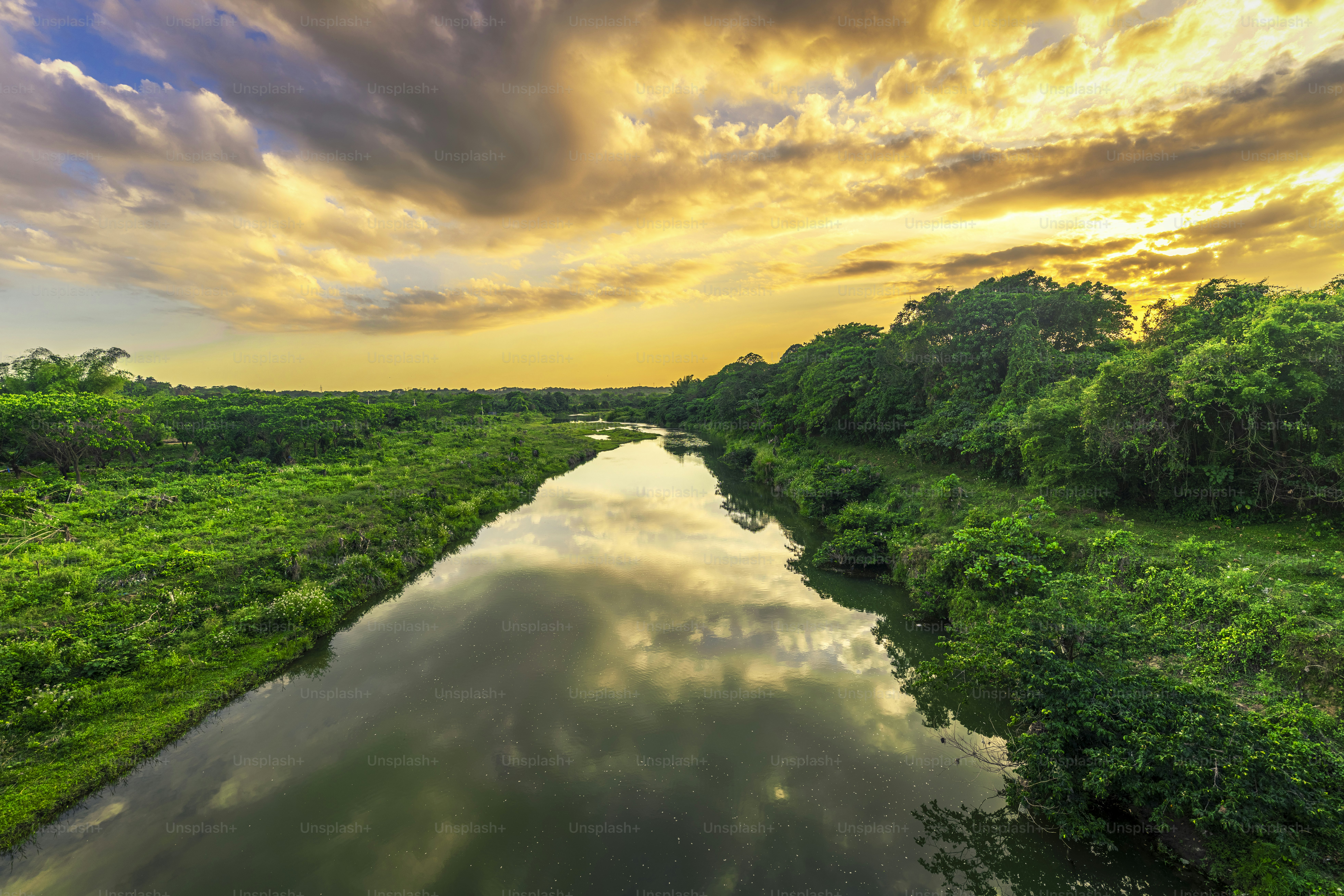 a beautiful sunset on a lake in the Dominican Republic in the Palave sector, an incredible view that everyone visits and contemplates