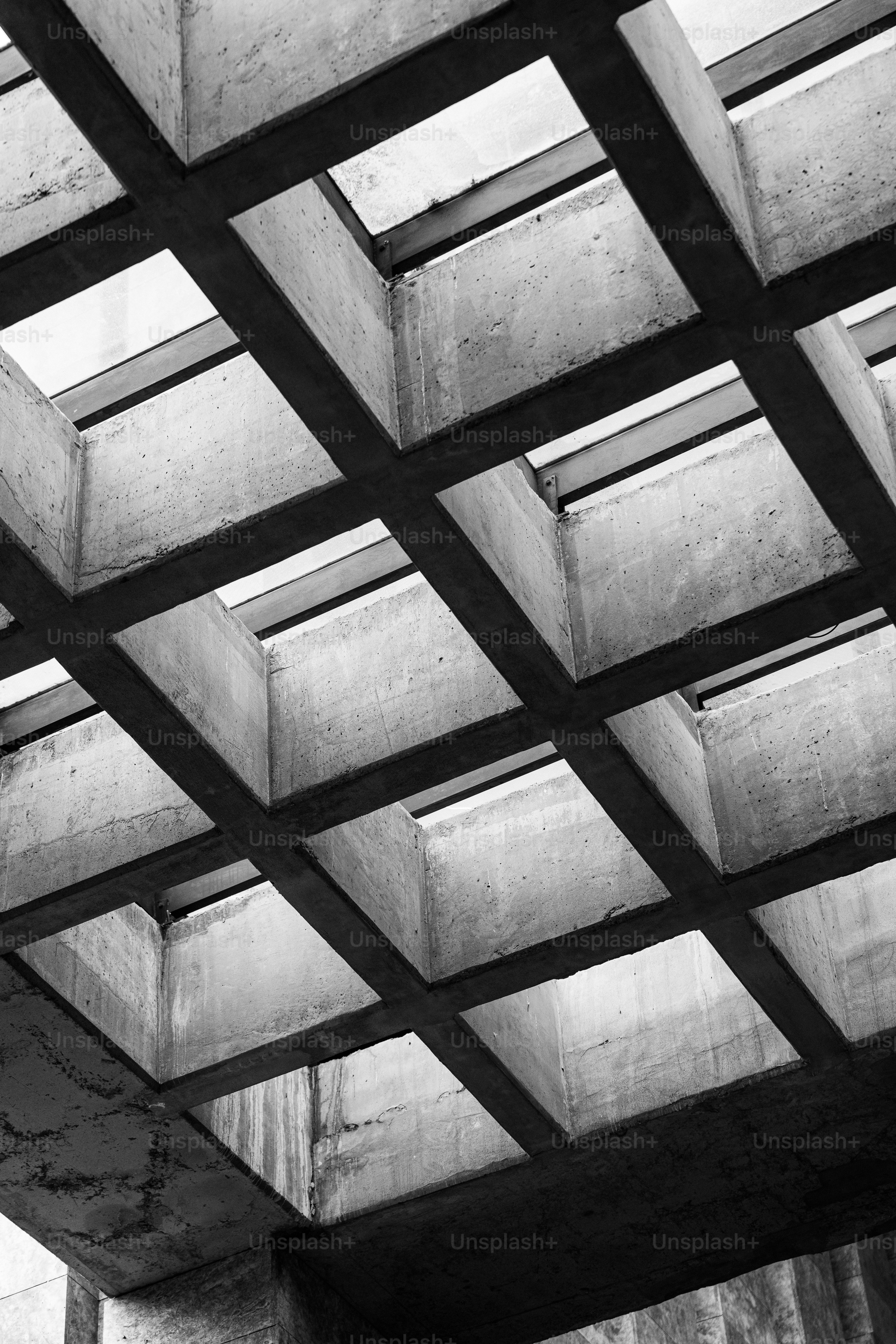 A black and white photo of a roof