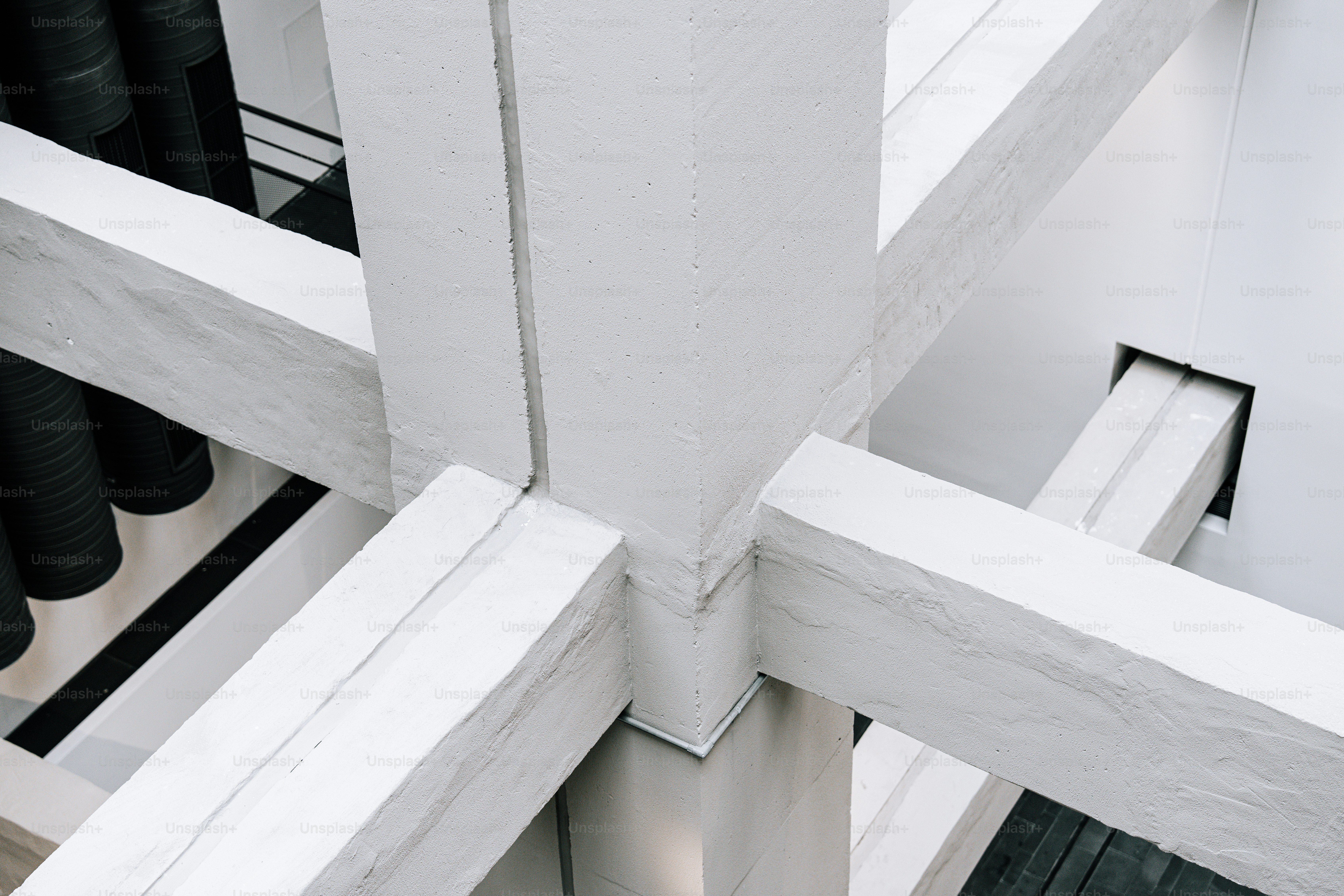 A close up of a white wooden structure