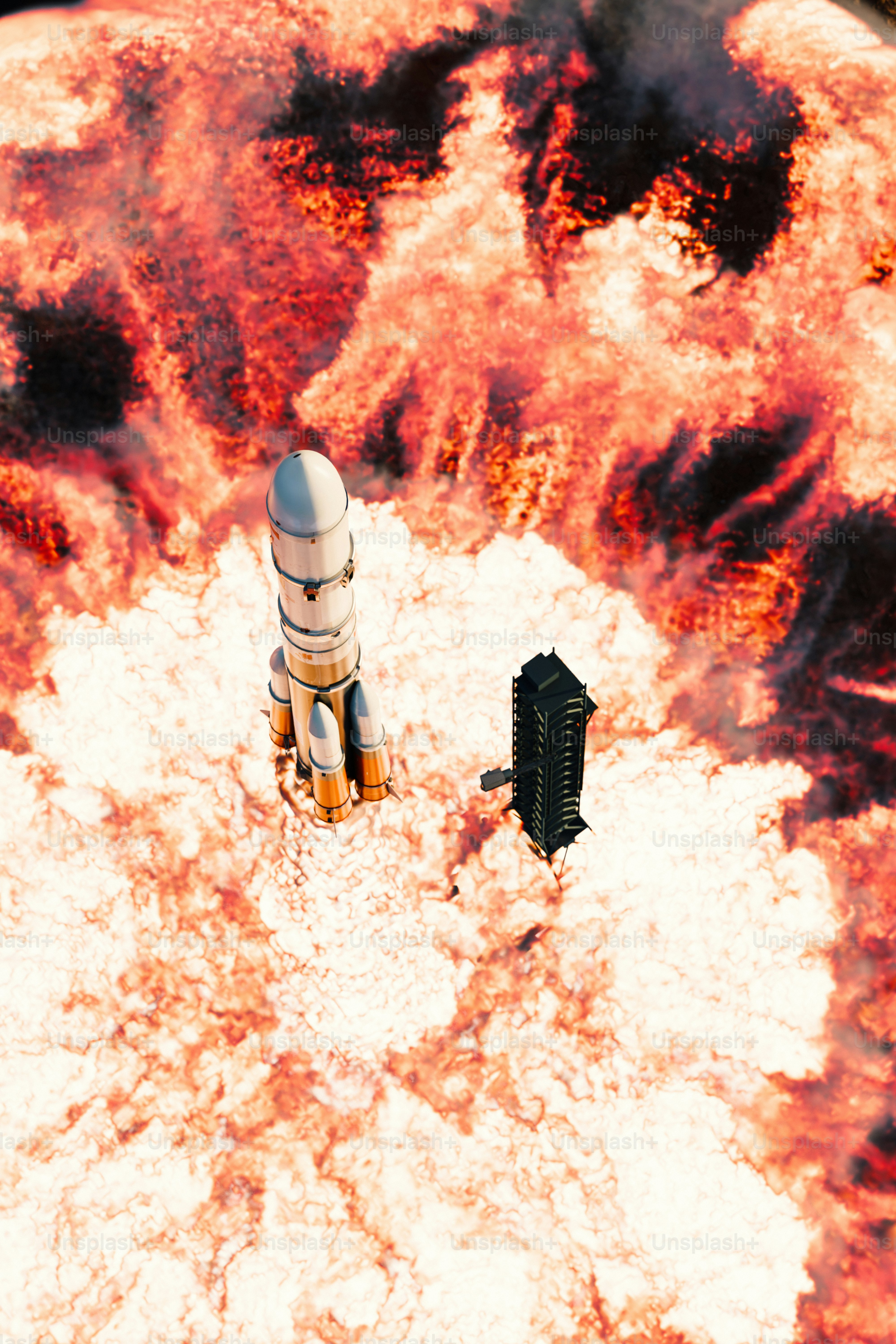 Representación artística de una estación espacial en un planeta