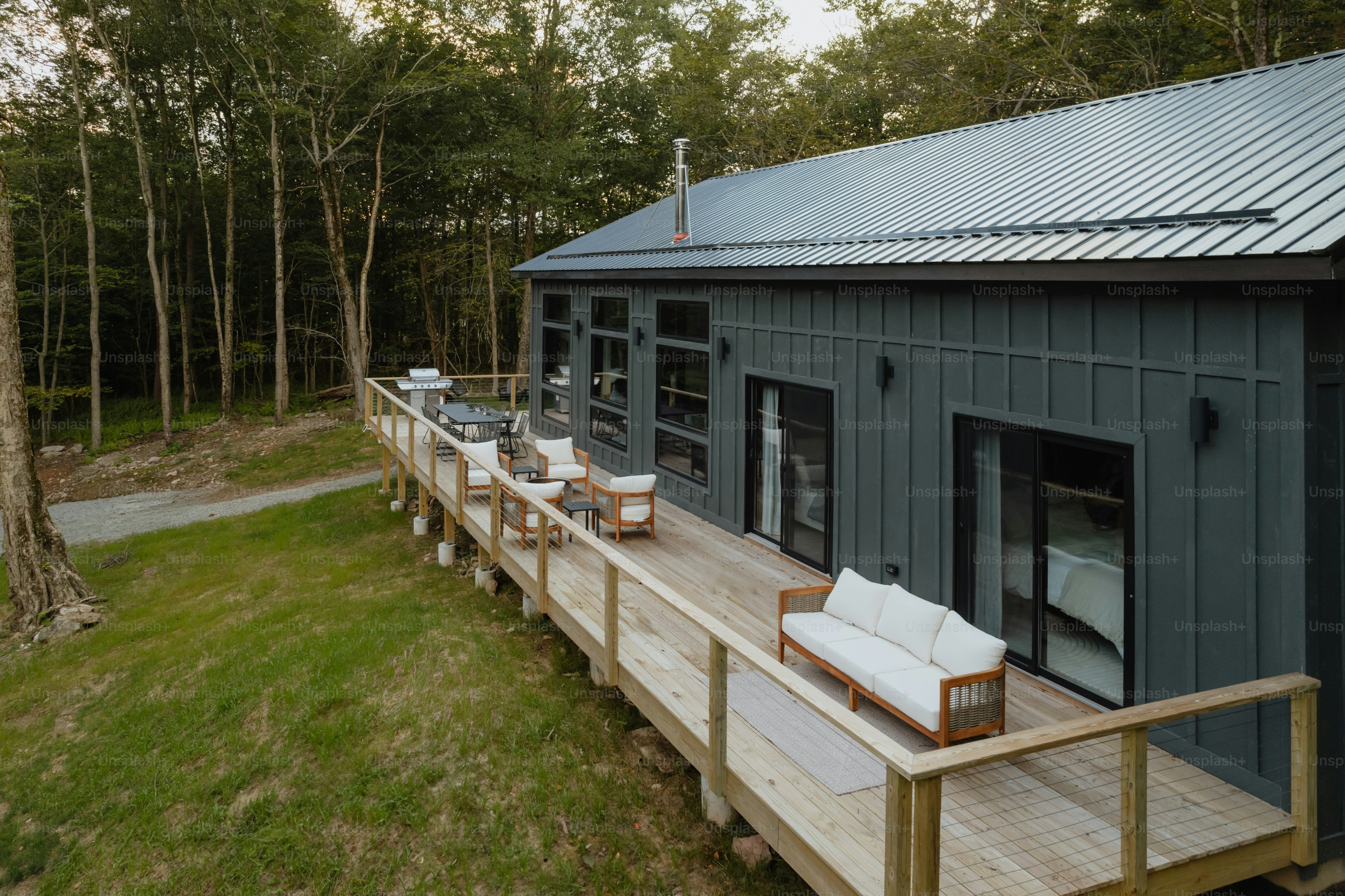 Real residential home with a metal roof installation