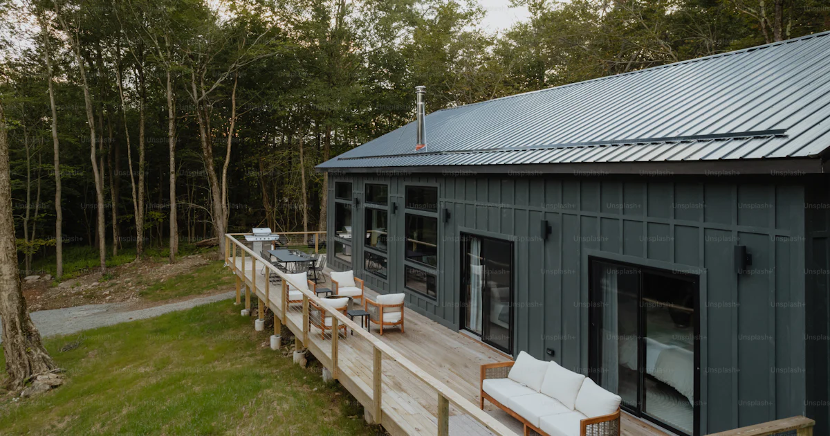 Real residential home with a metal roof installation