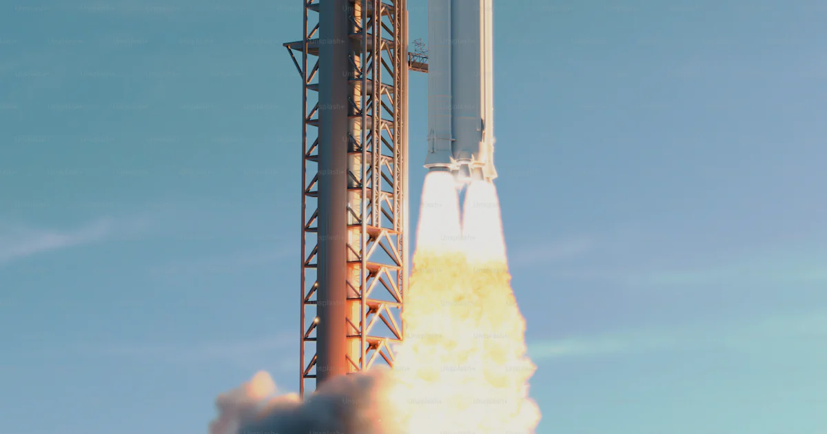 Launching Images A rocket is being launched into the sky photo – Launch pad Image on ...