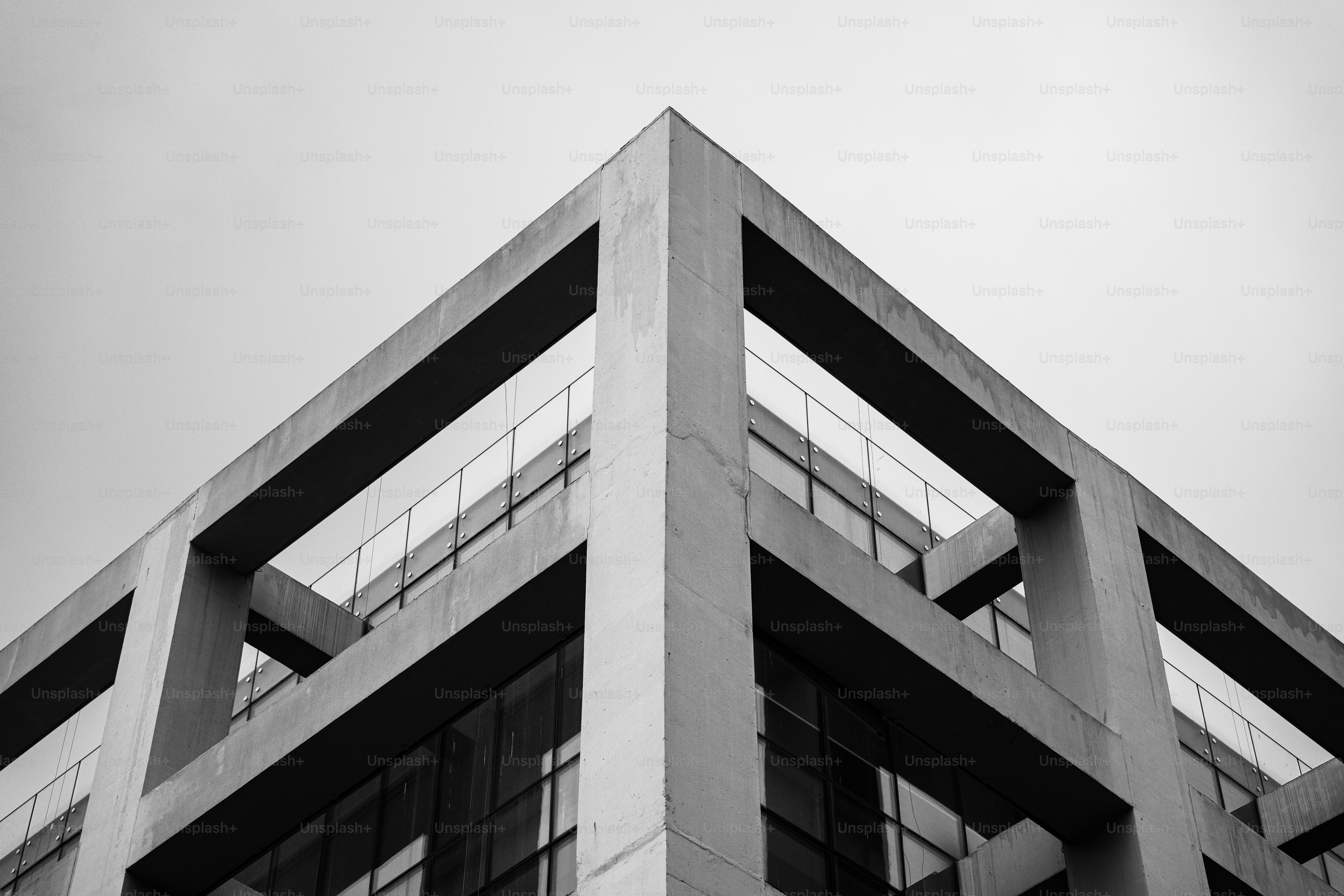 A black and white photo of a tall building