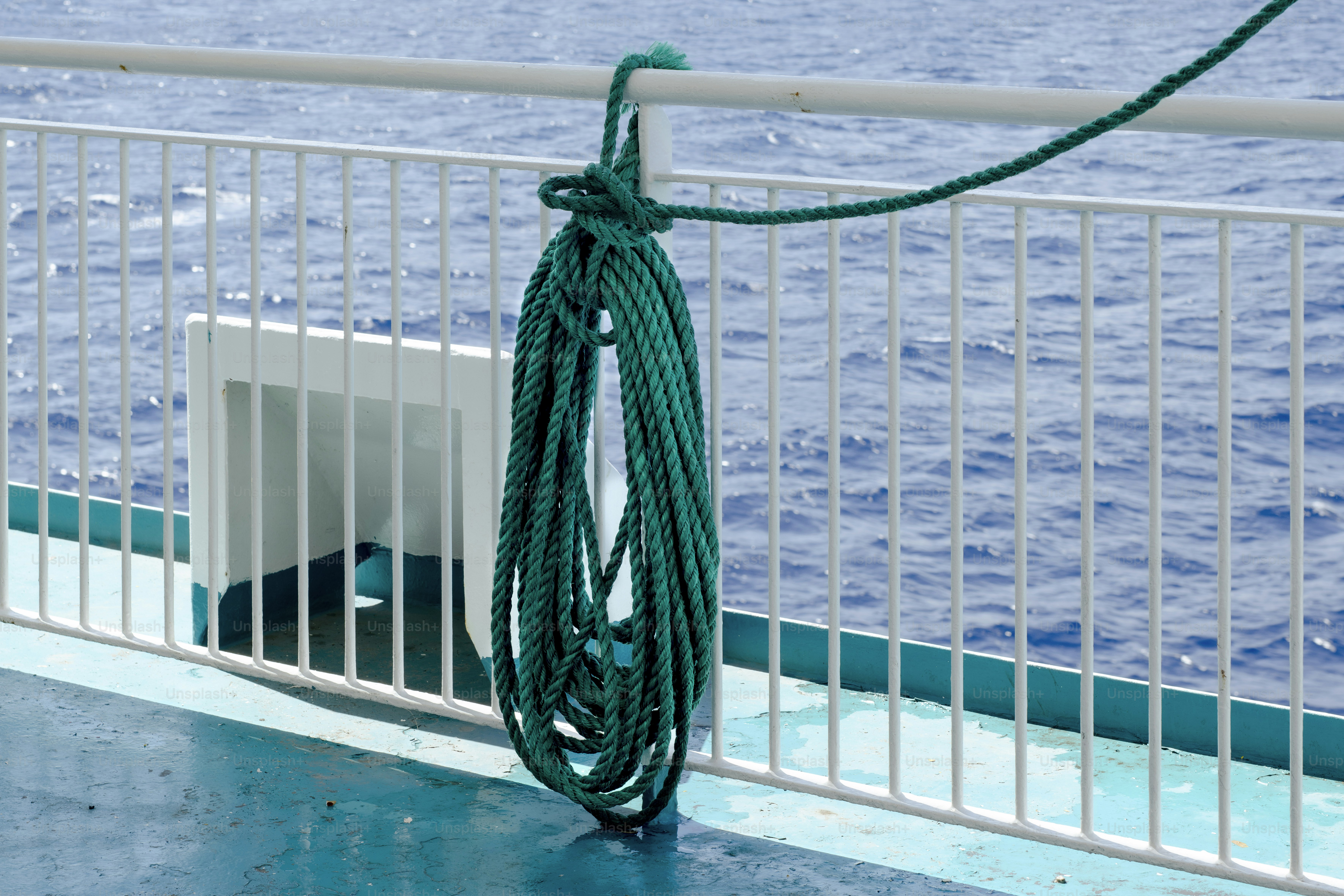 A view of the ocean from the deck of a ship
