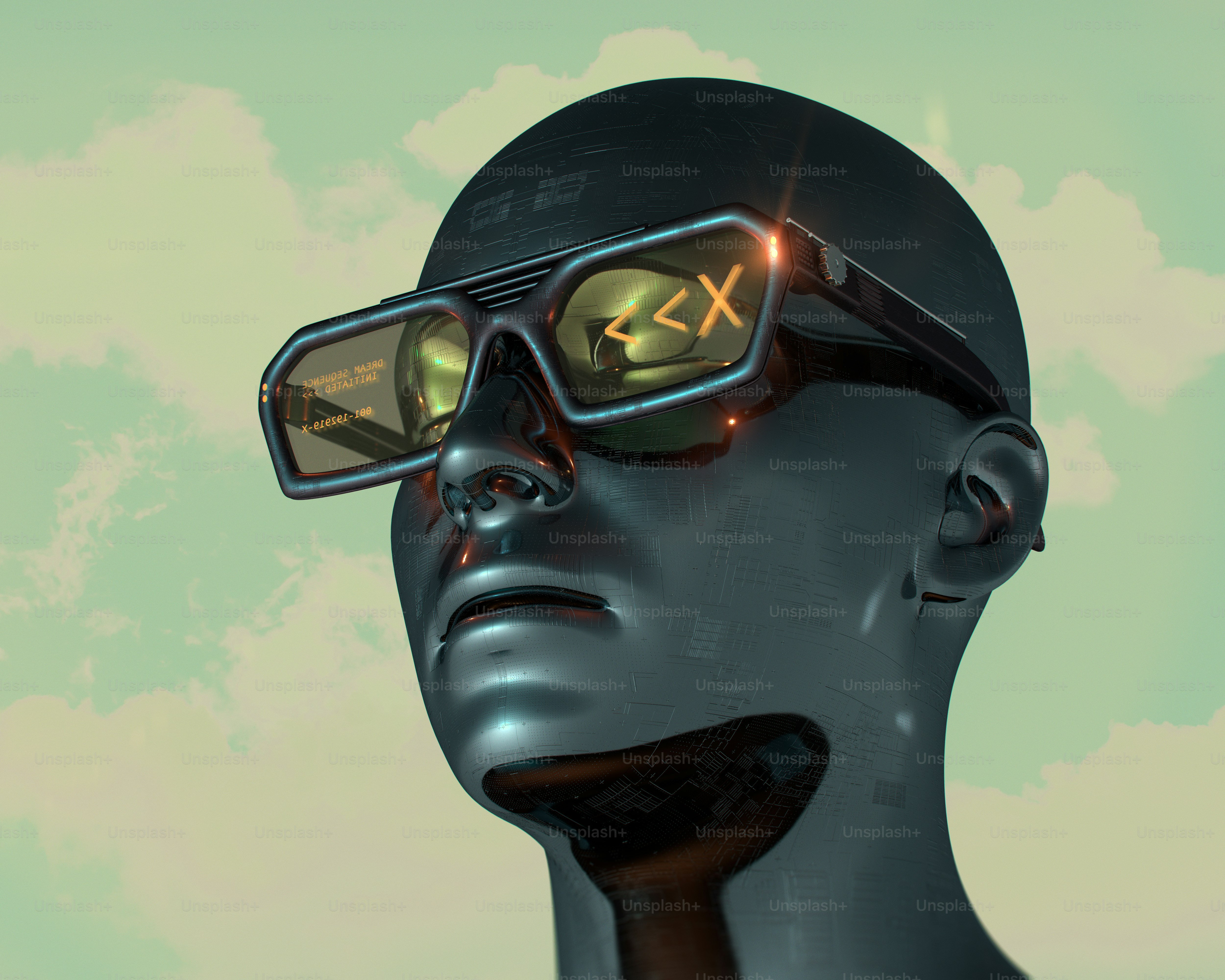 Un hombre con un par de gafas 3D en la cabeza