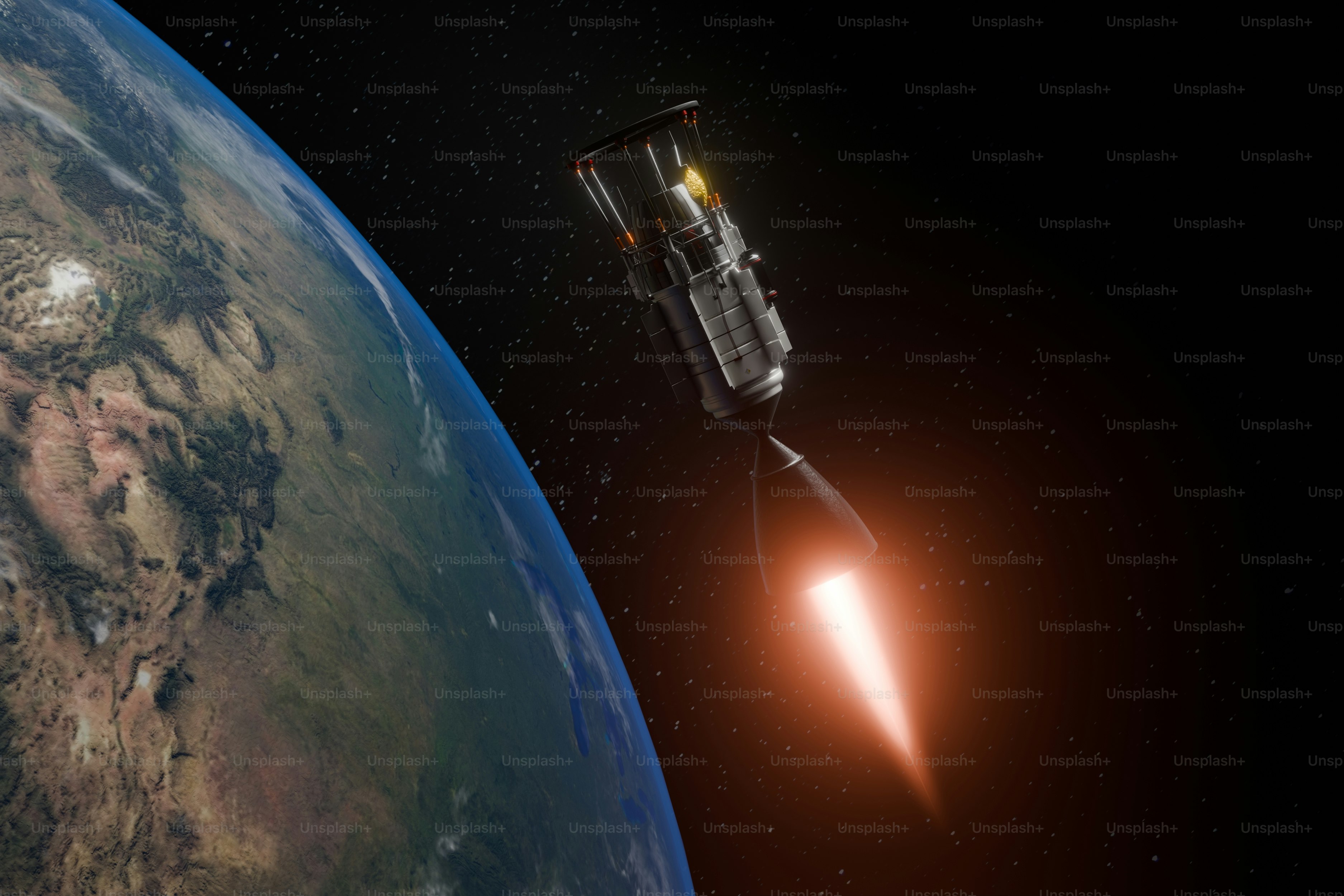 An artist's rendering of a space station in orbit