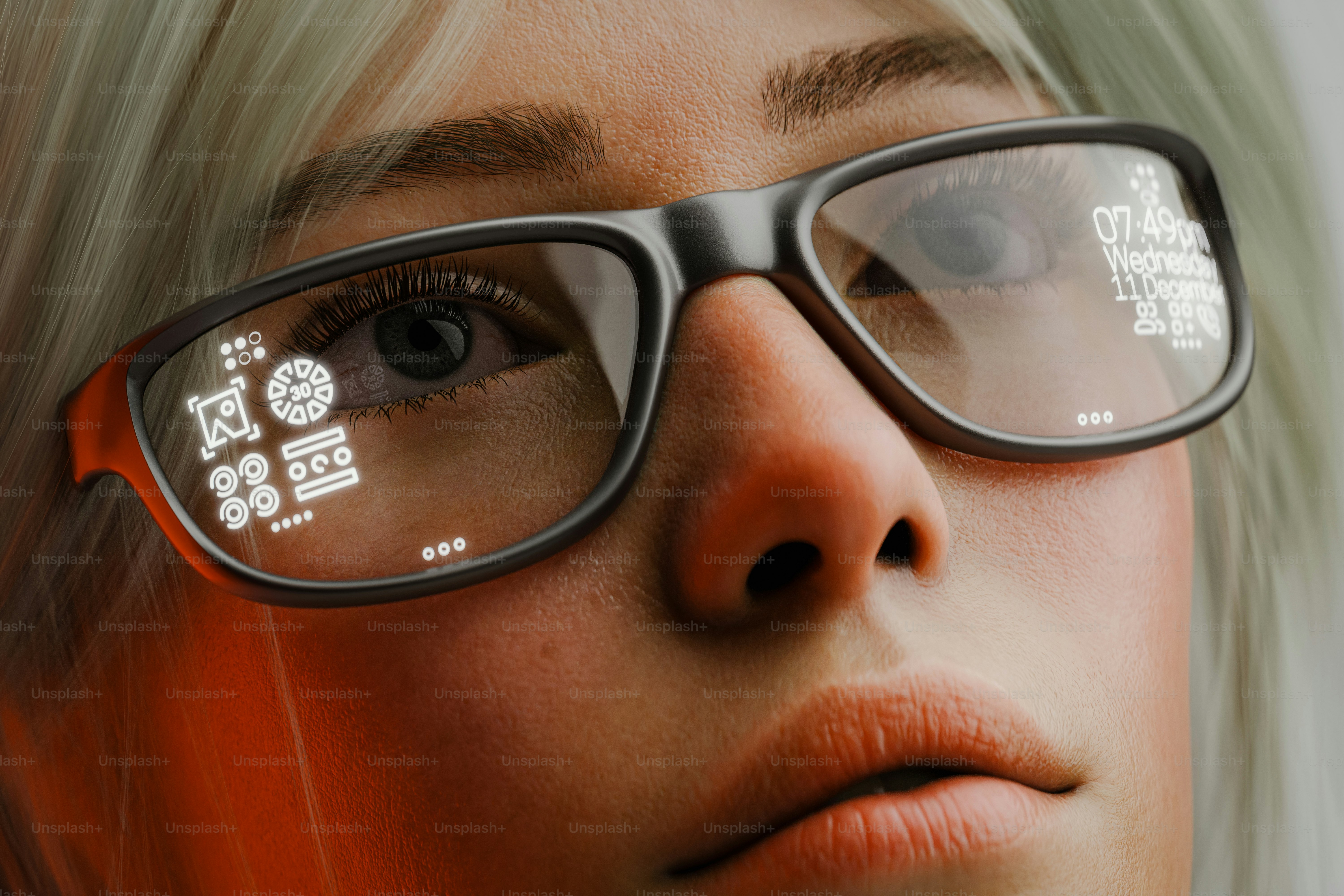 Nahaufnahme einer Person mit Brille