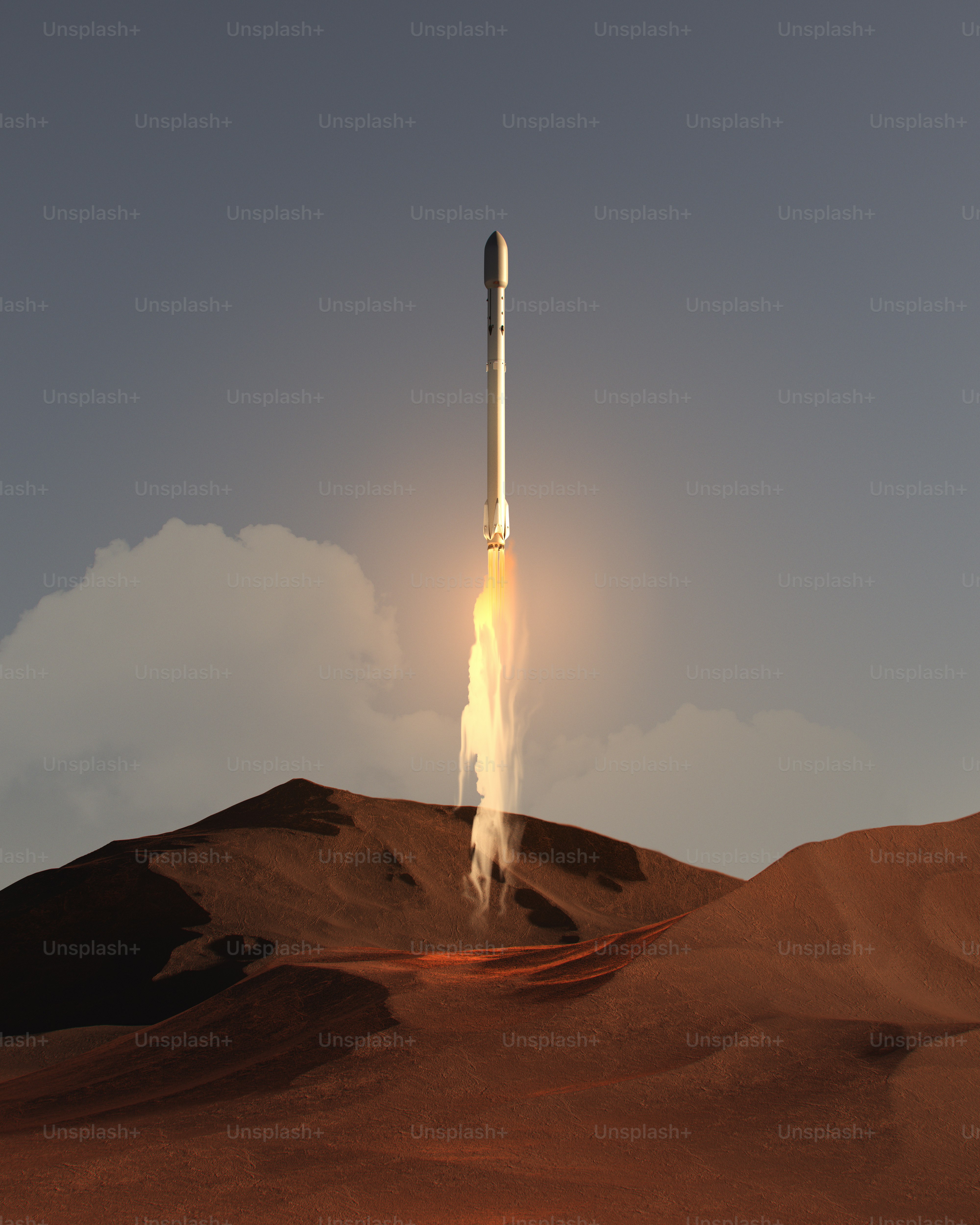 A rocket is flying through the air photo – 3d render Image on Unsplash