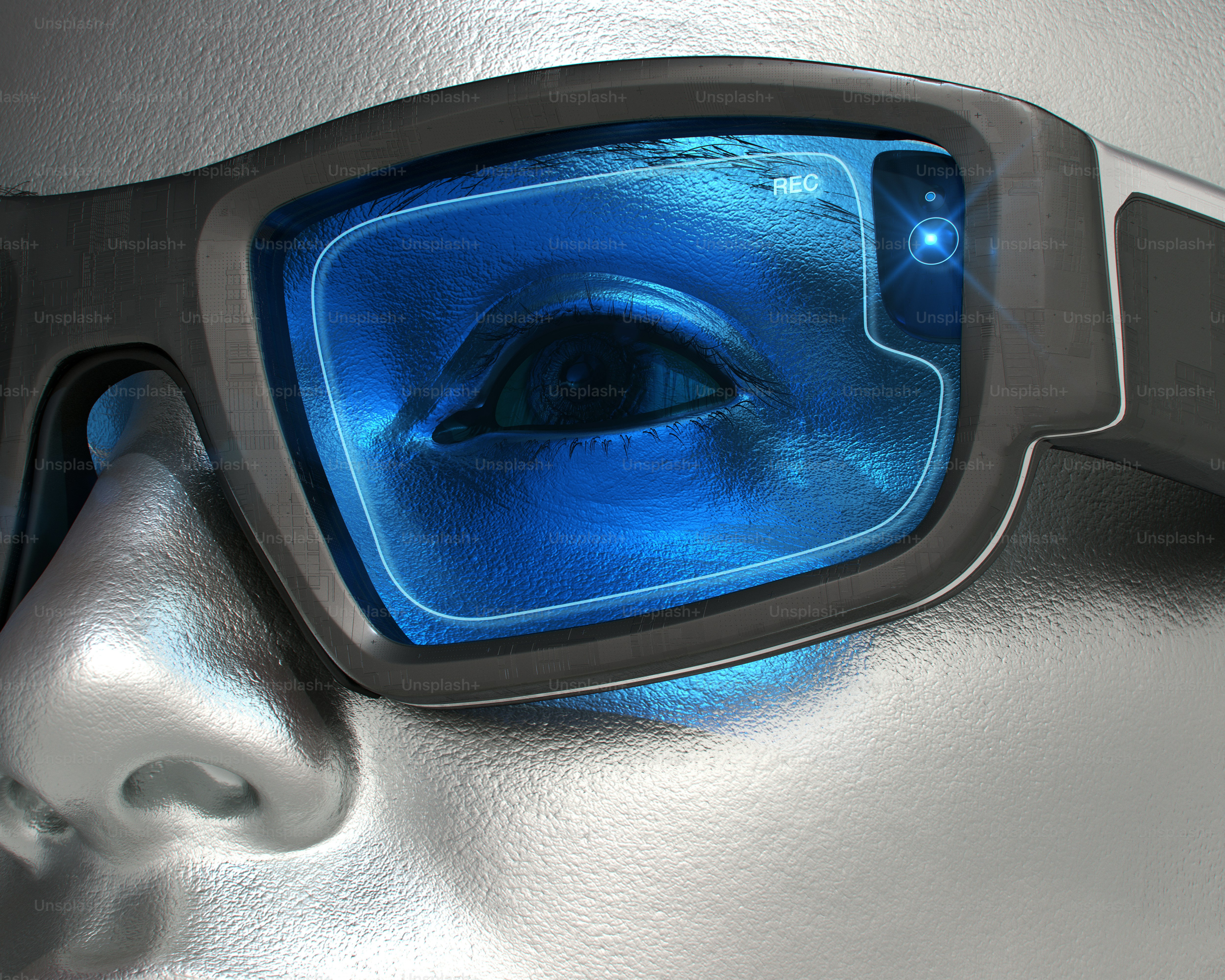 A mannequin's head with a pair of glasses on top of it