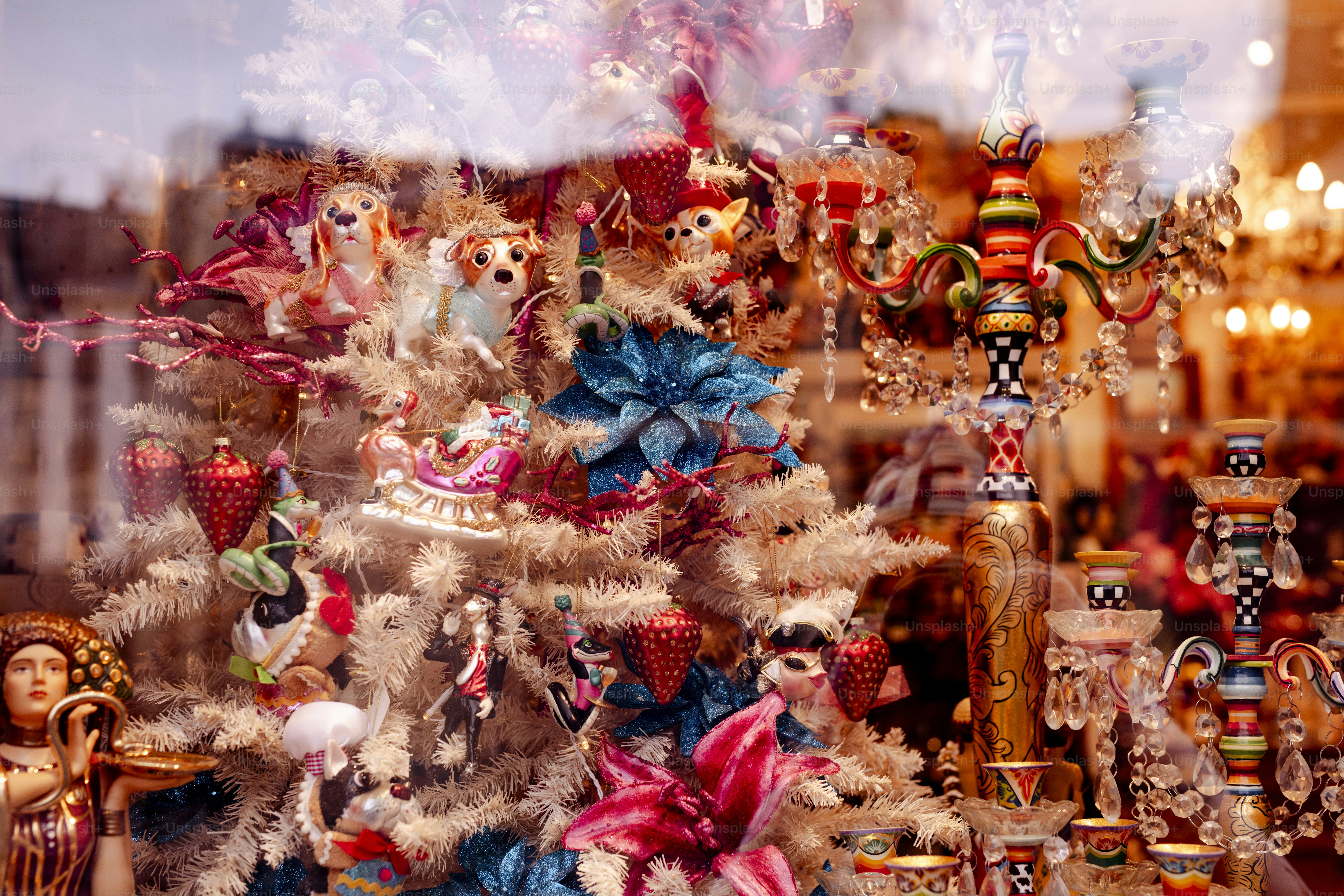 A christmas tree with a lot of ornaments on it