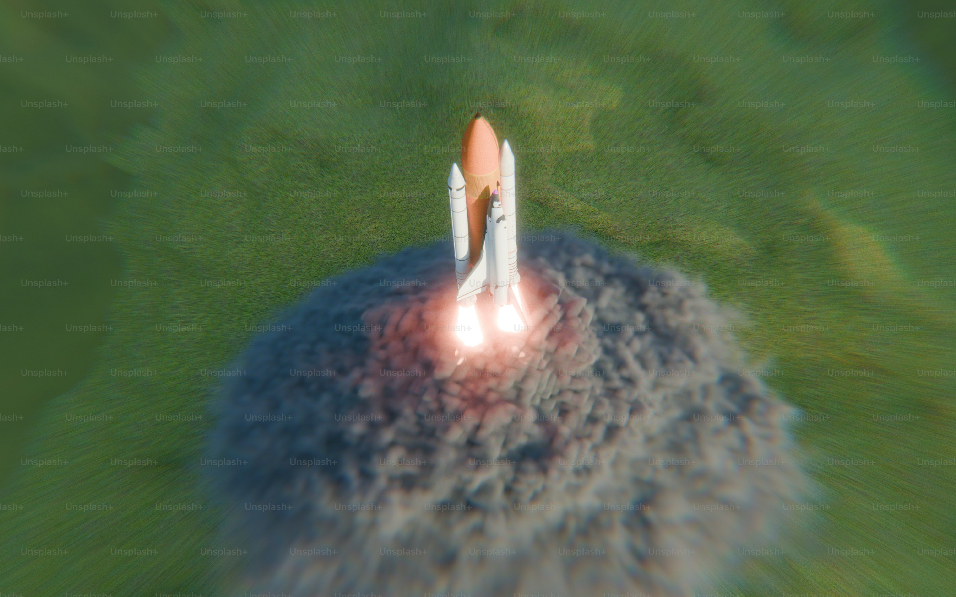 A space rocket is flying through the air photo – 3d render Image on ...