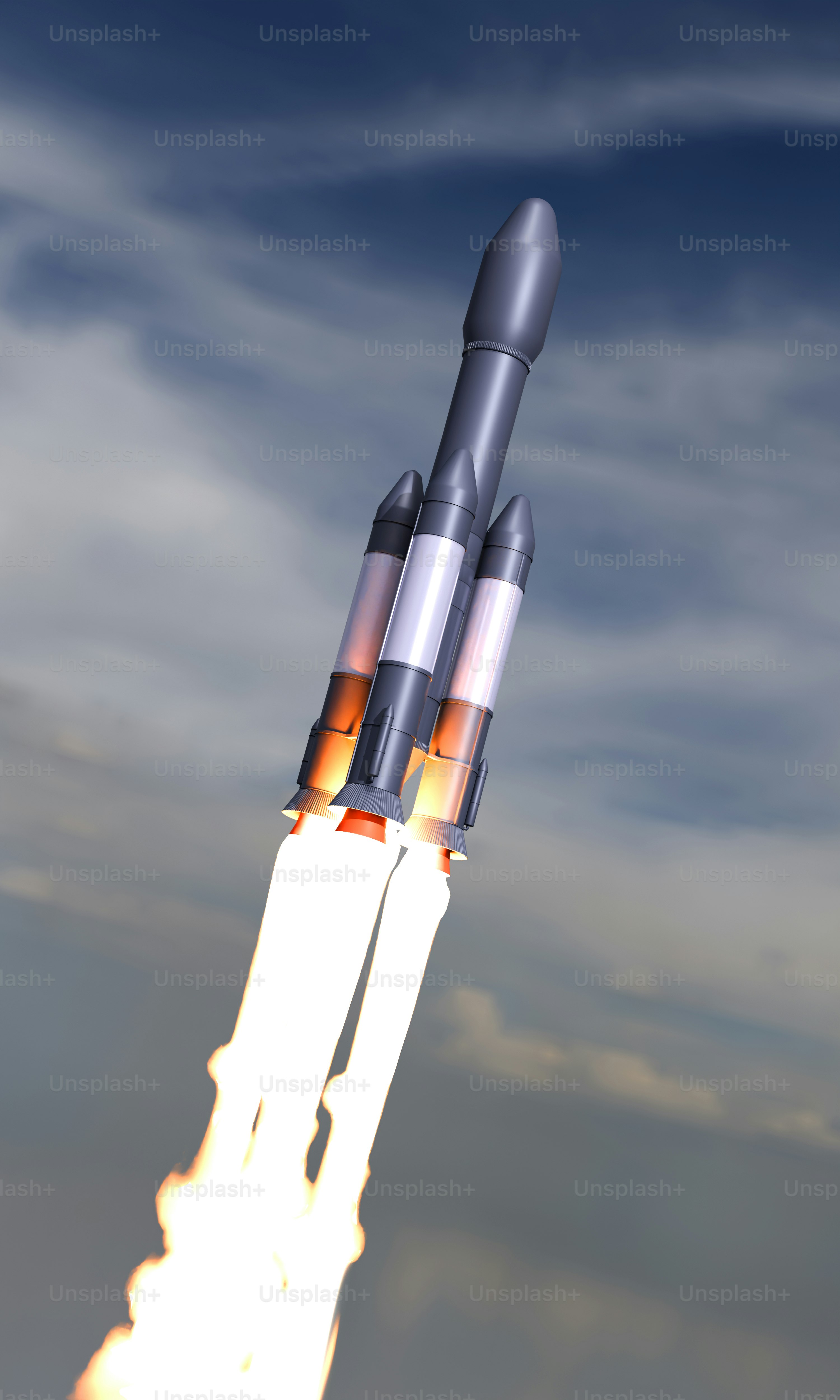 A rocket is flying through the air photo – 3d render Image on Unsplash