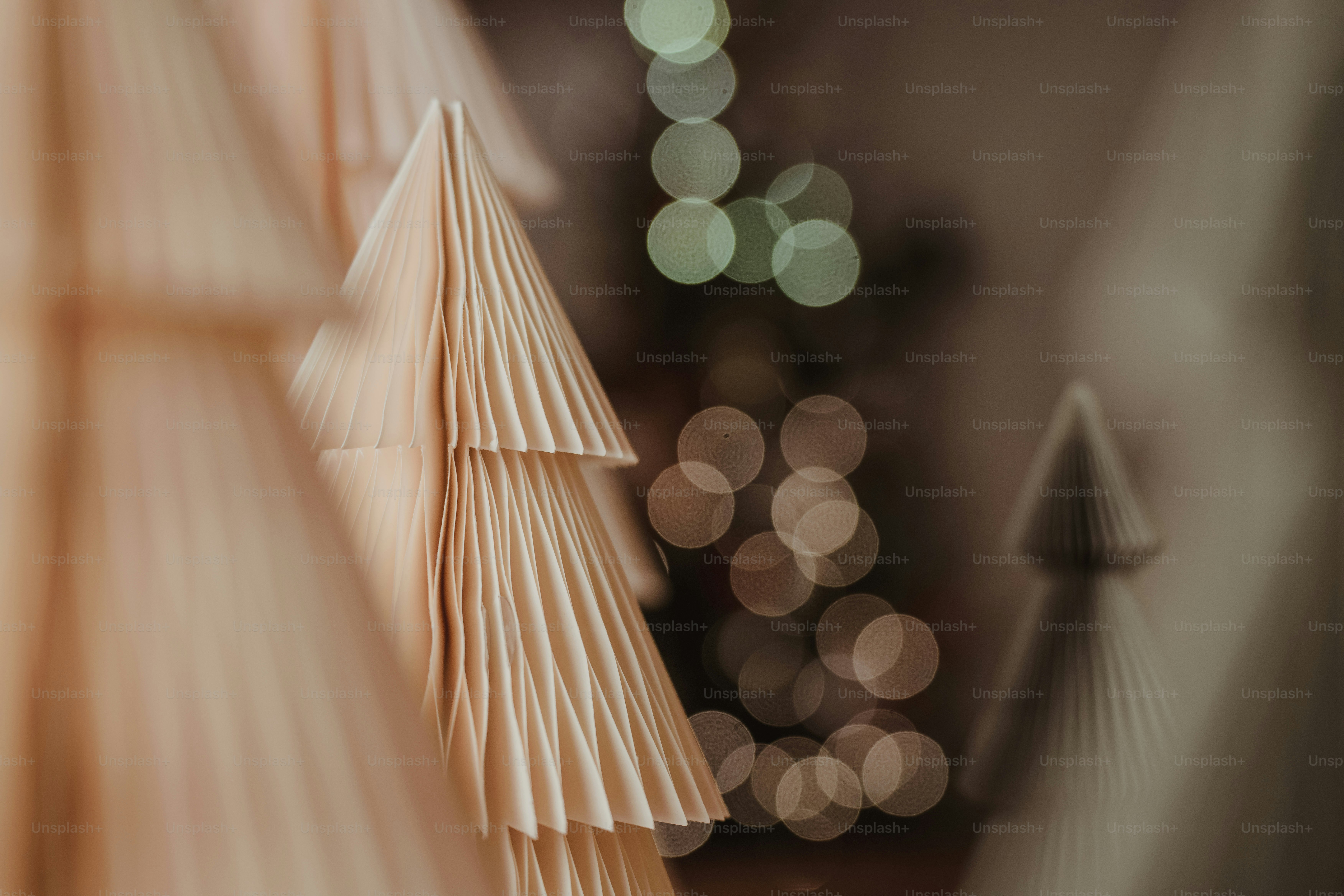 A close up of a paper christmas tree