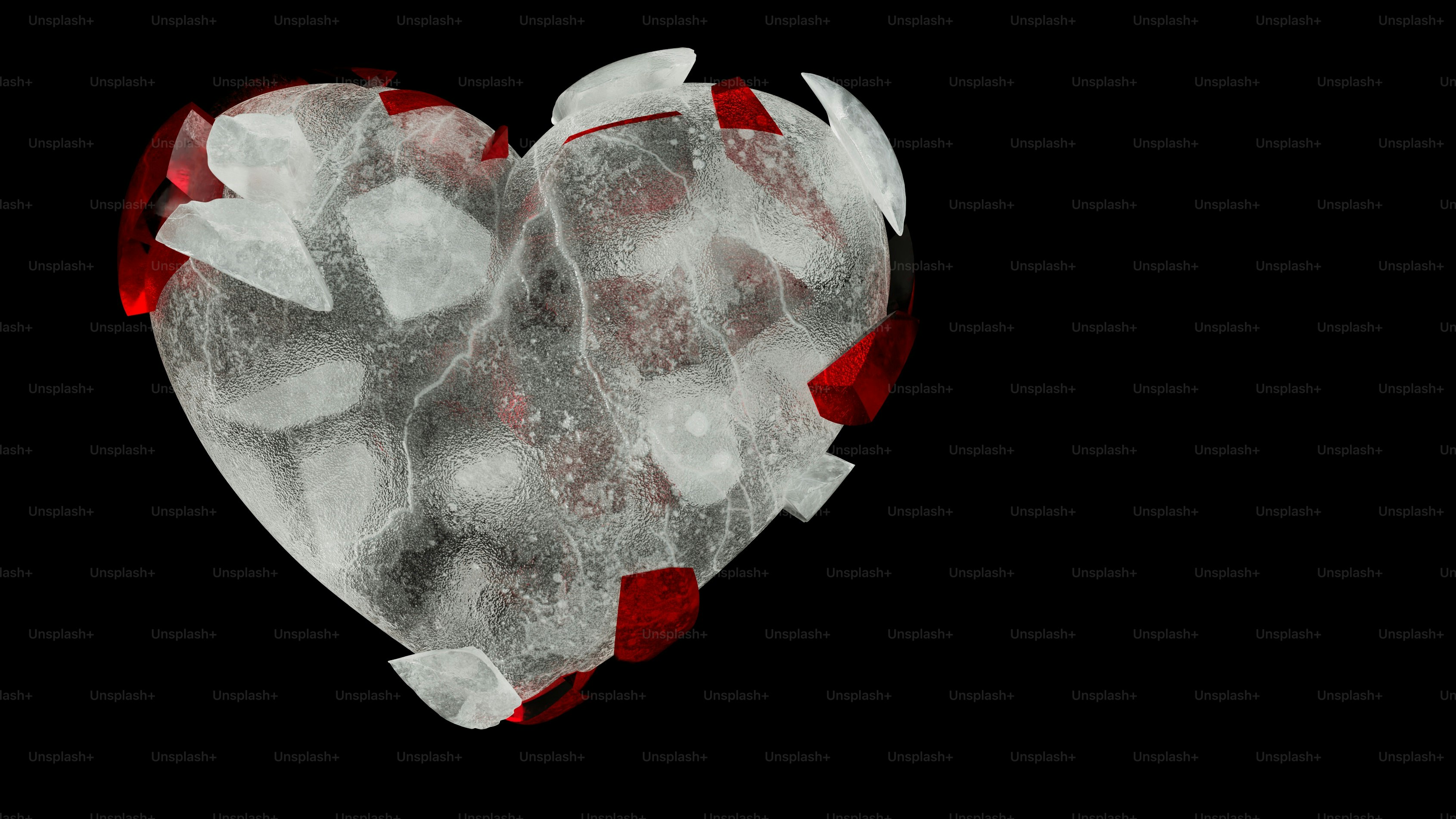 A heart made out of ice cubes on a black background photo – Sad Image on  Unsplash, image size:3000x1688