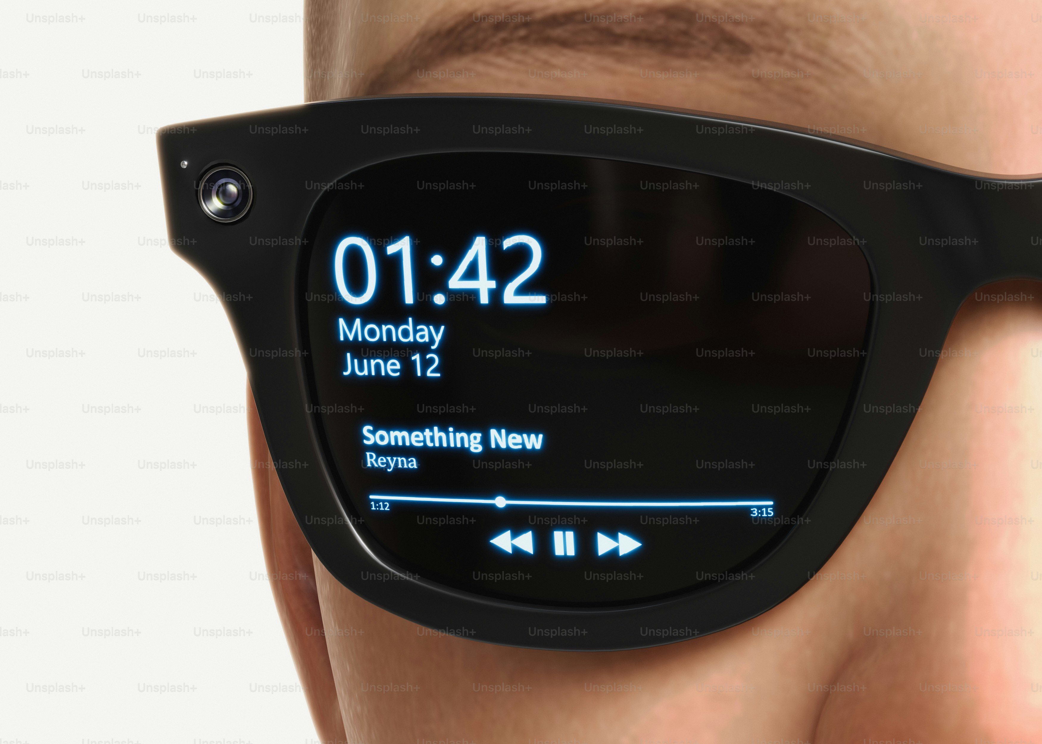 A close up of a person wearing a pair of sunglasses photo – 3d Image on ...