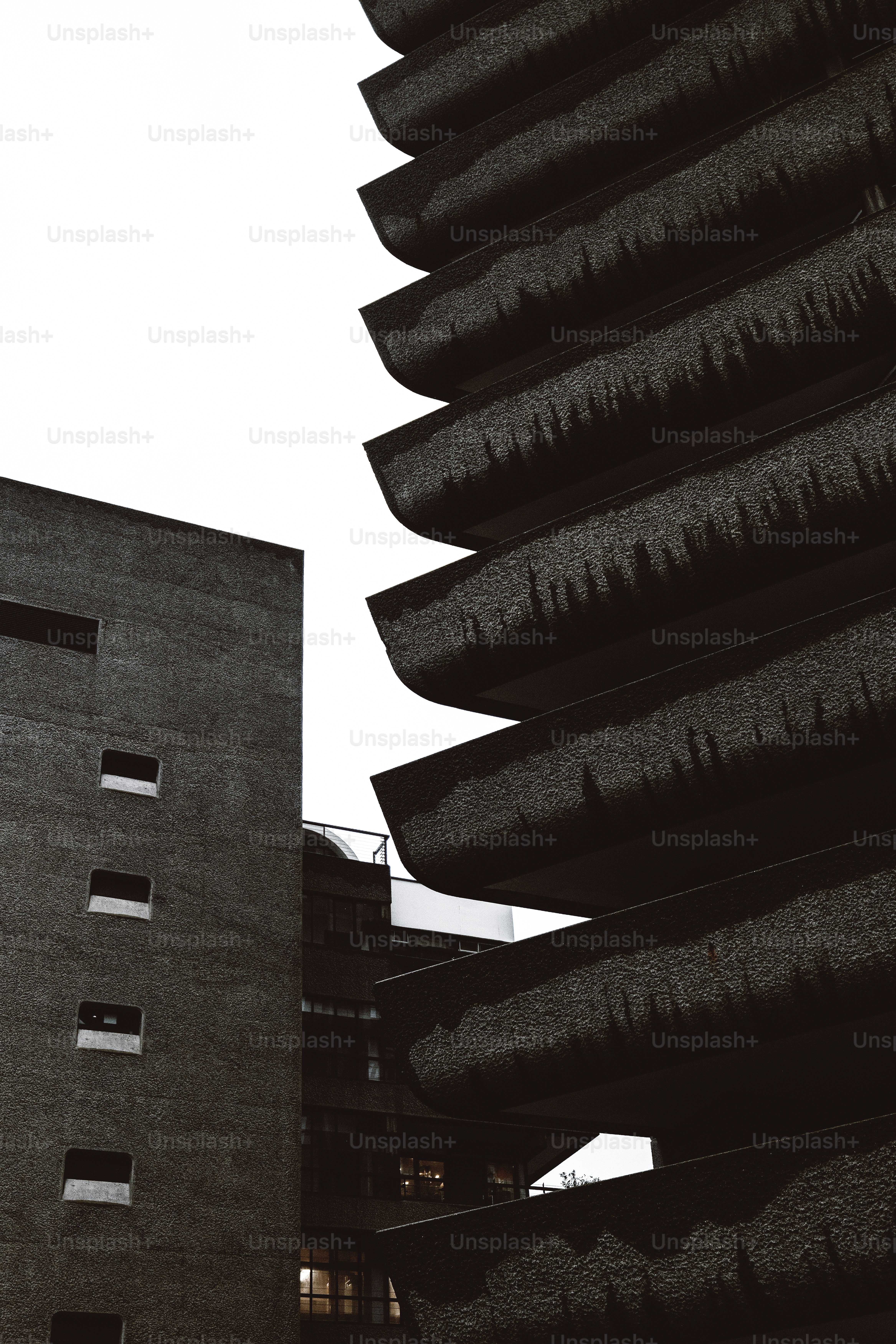 A tall building with a clock on it's side