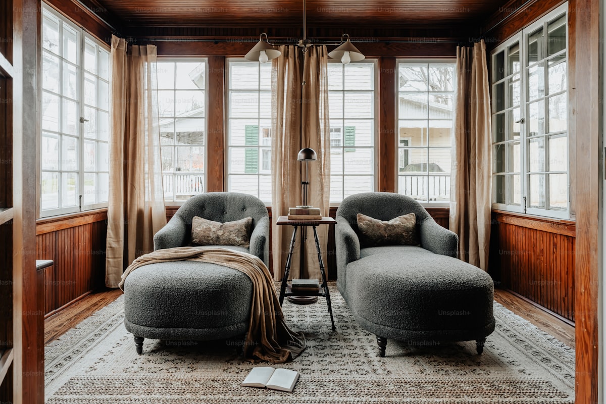 L-shaped sofa with nested coffee tables