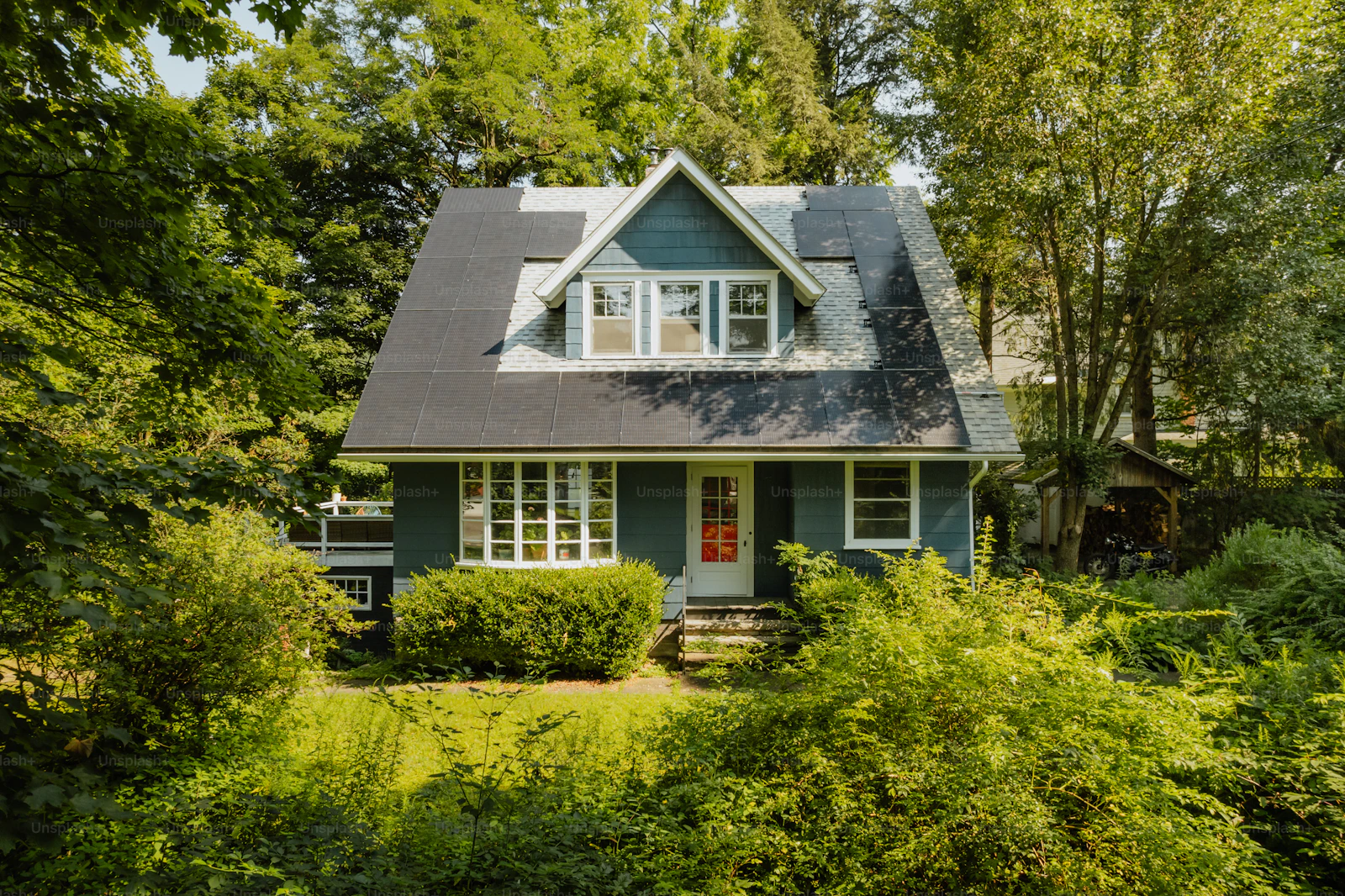Residential house exterior with roof