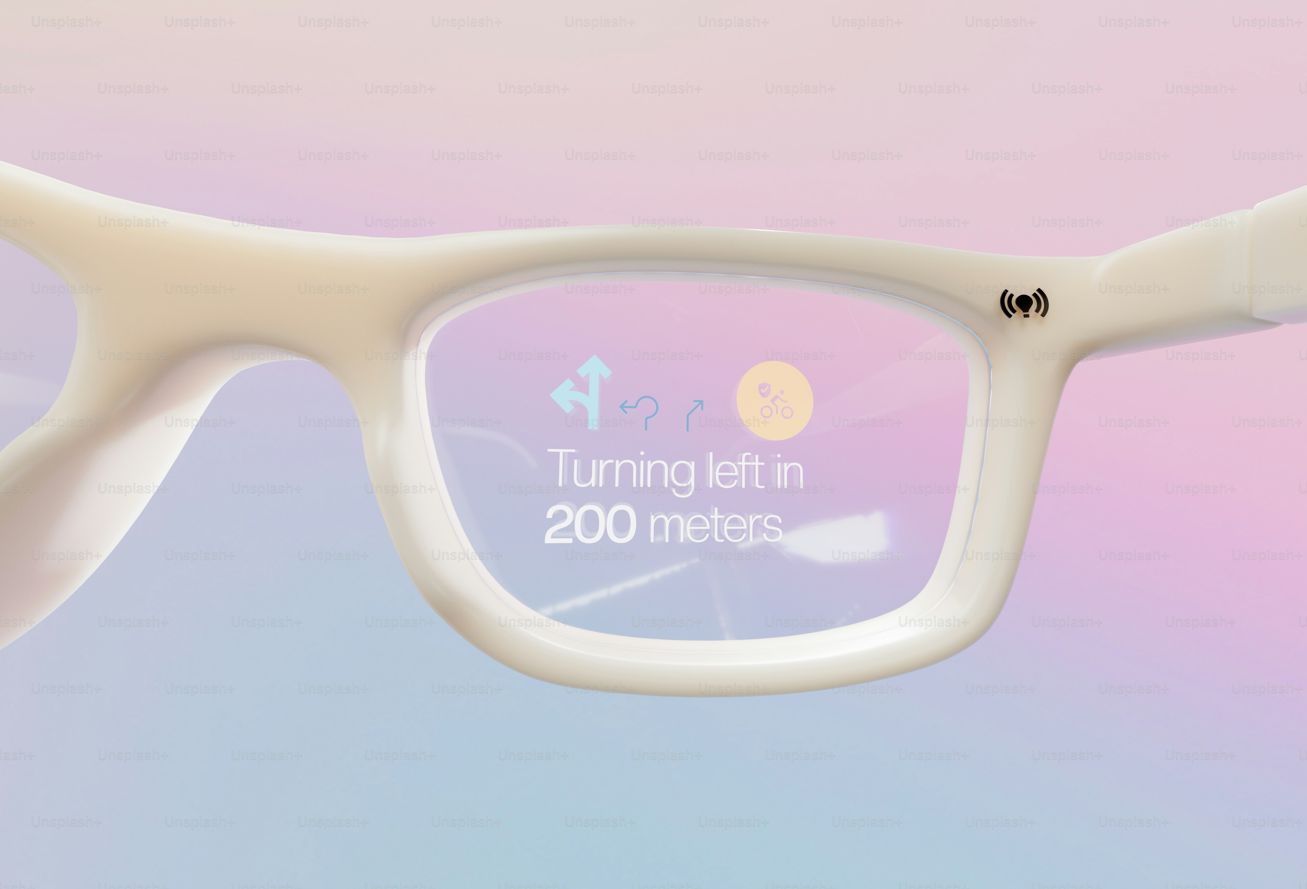 A pair of glasses with a white frame