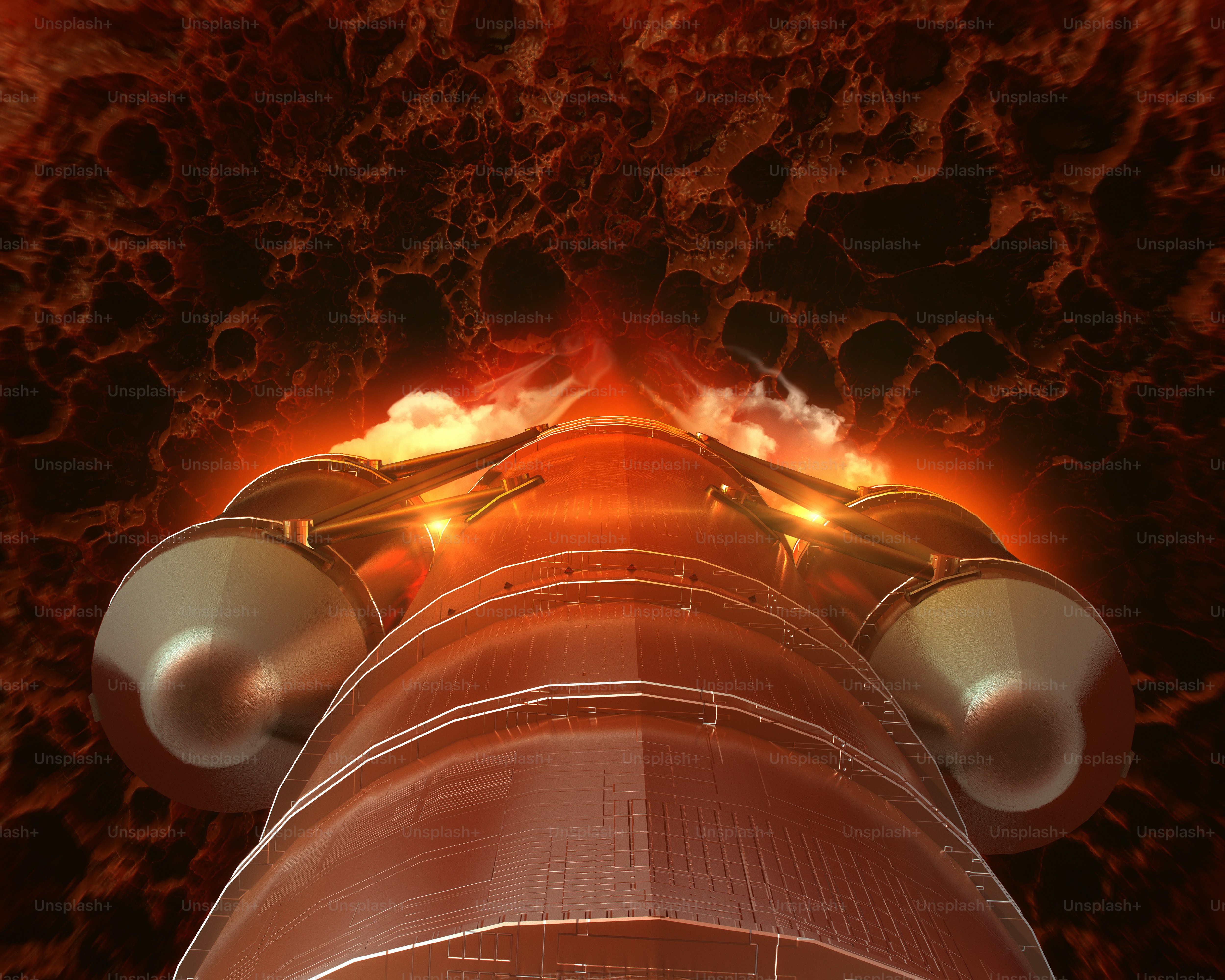 Image générée par ordinateur d’une station spatiale