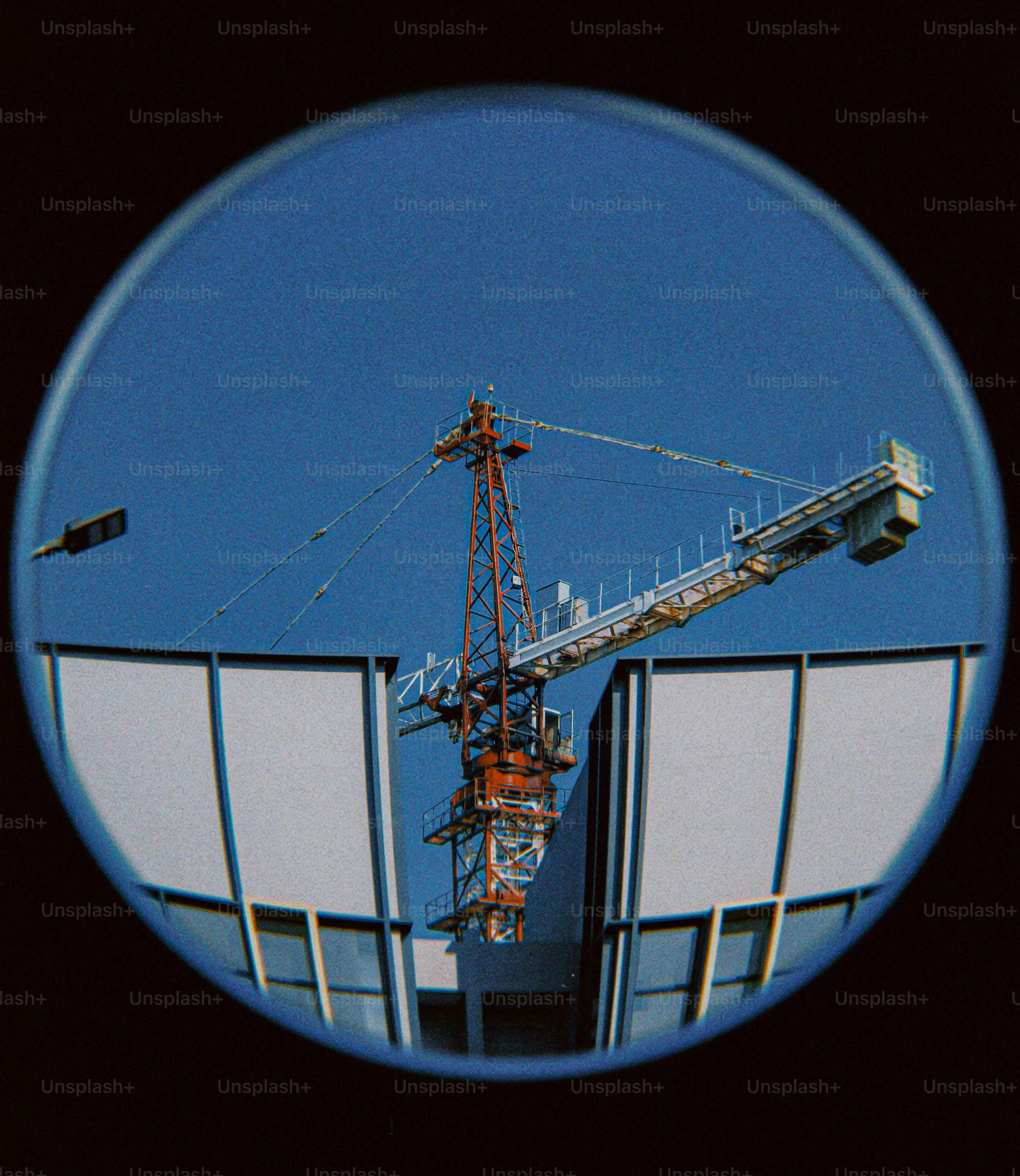 A building with a crane on top of it