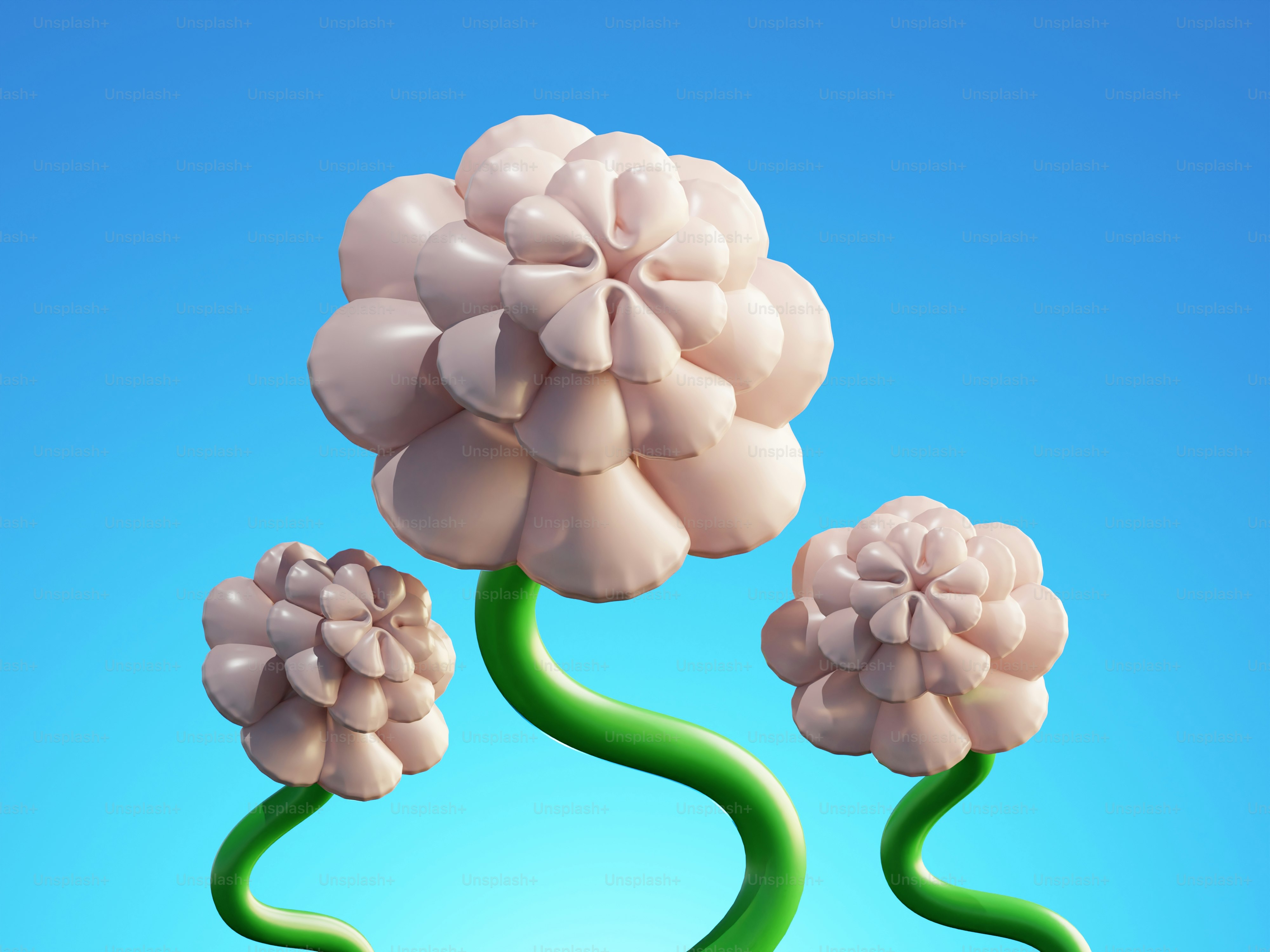 A computer generated image of a flower on a blue background photo ...