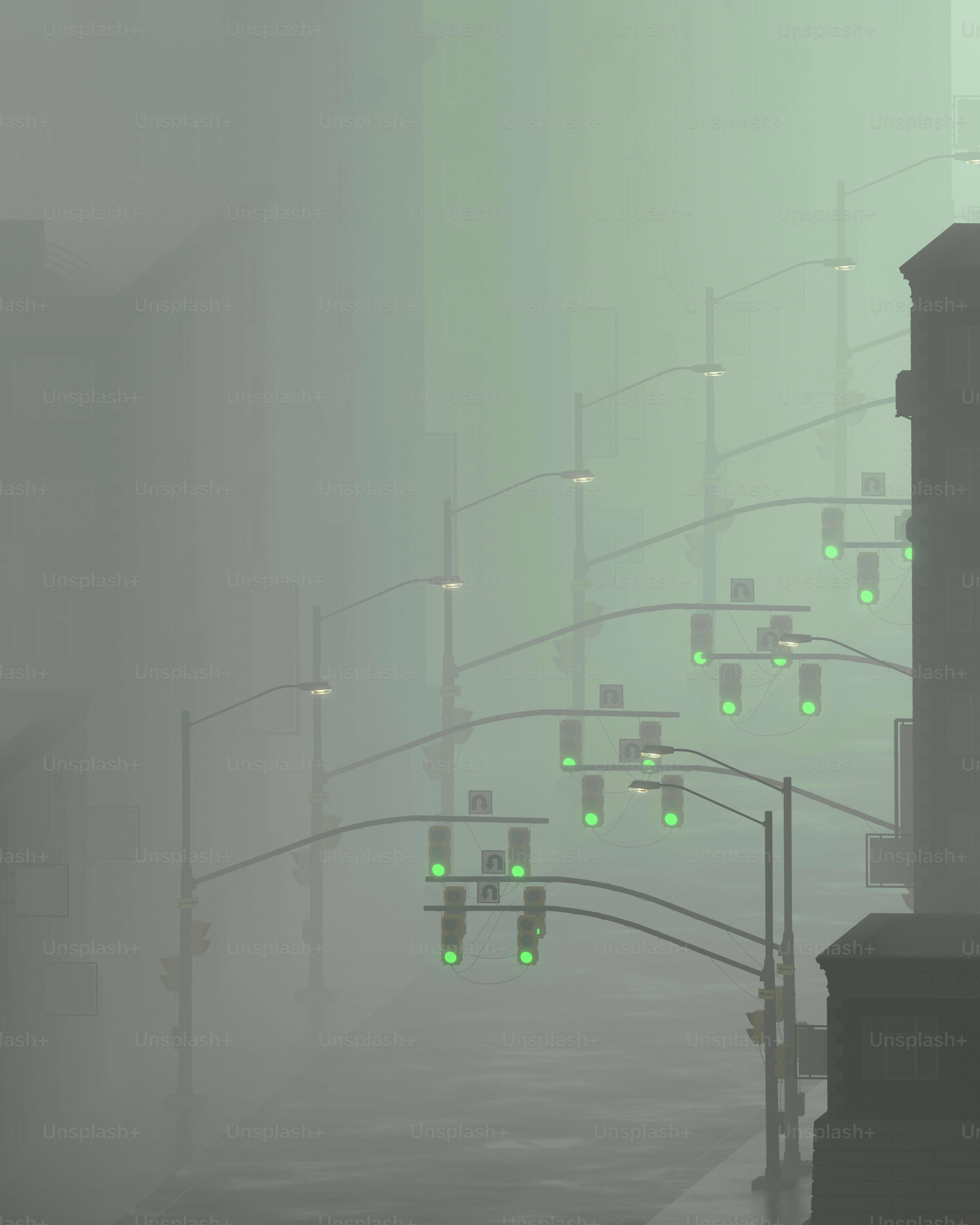 A clock tower in the middle of a foggy city