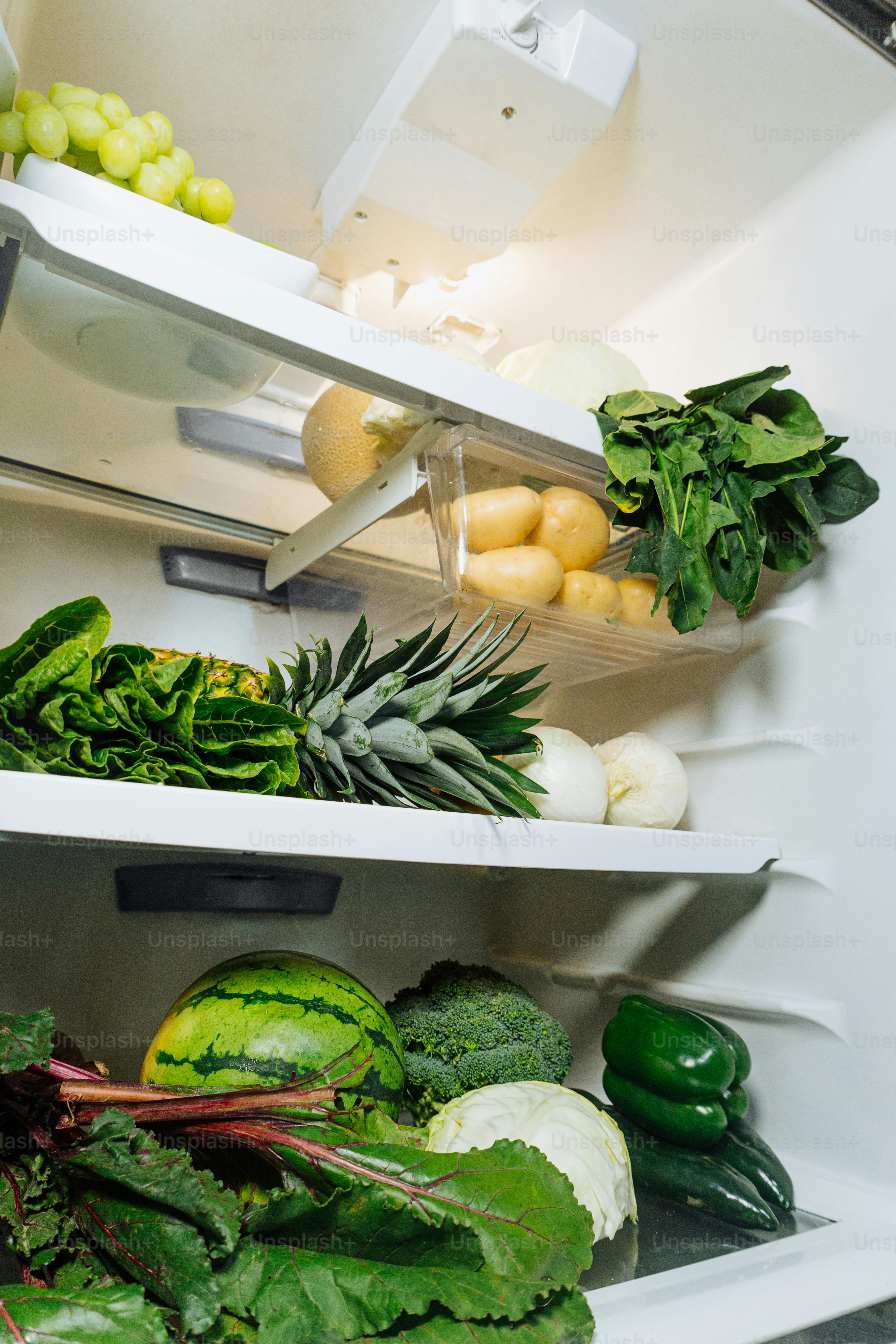 A refrigerator filled with lots of different types of vegetables