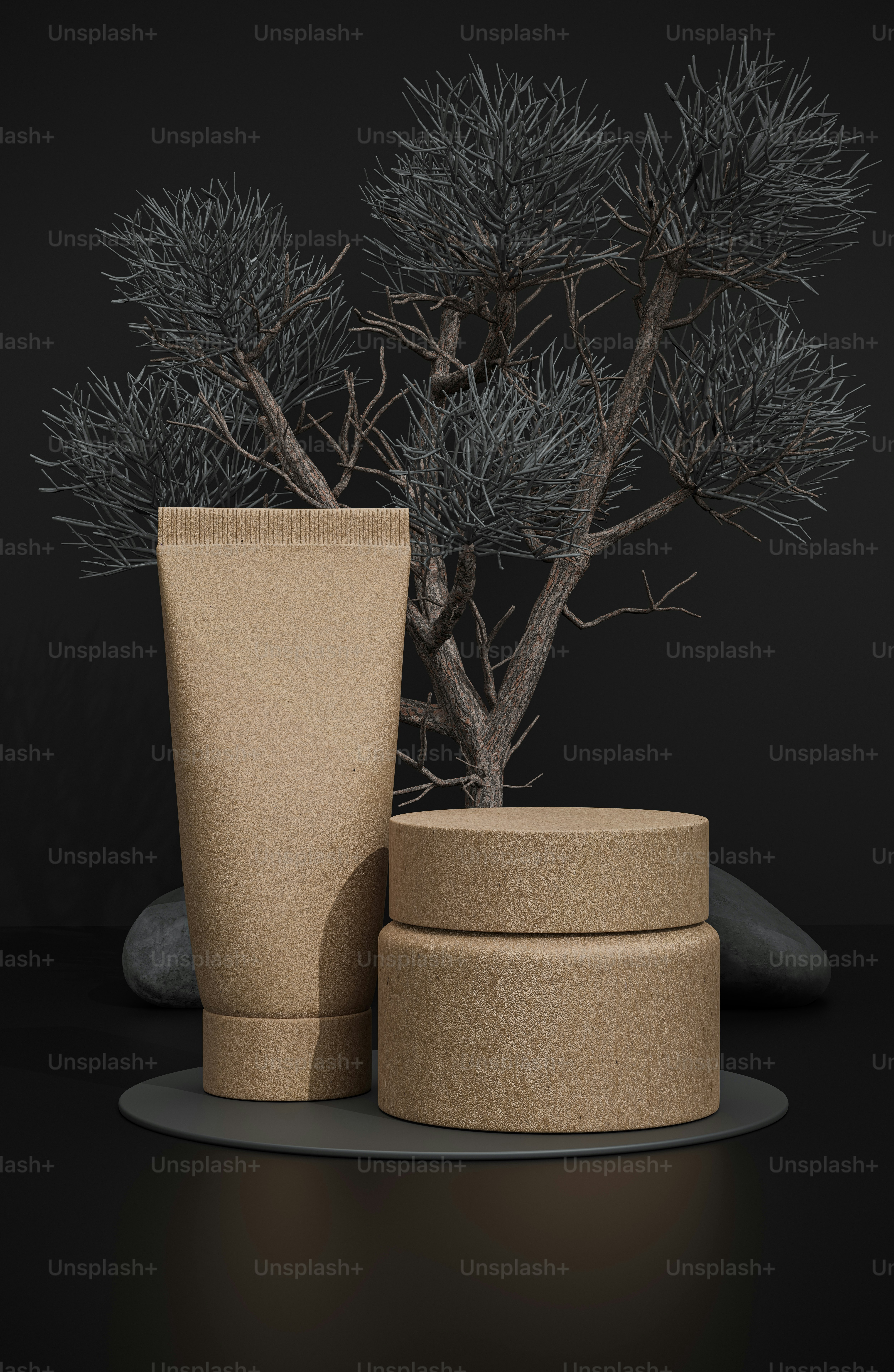 A small potted plant sitting next to a smaller potted plant