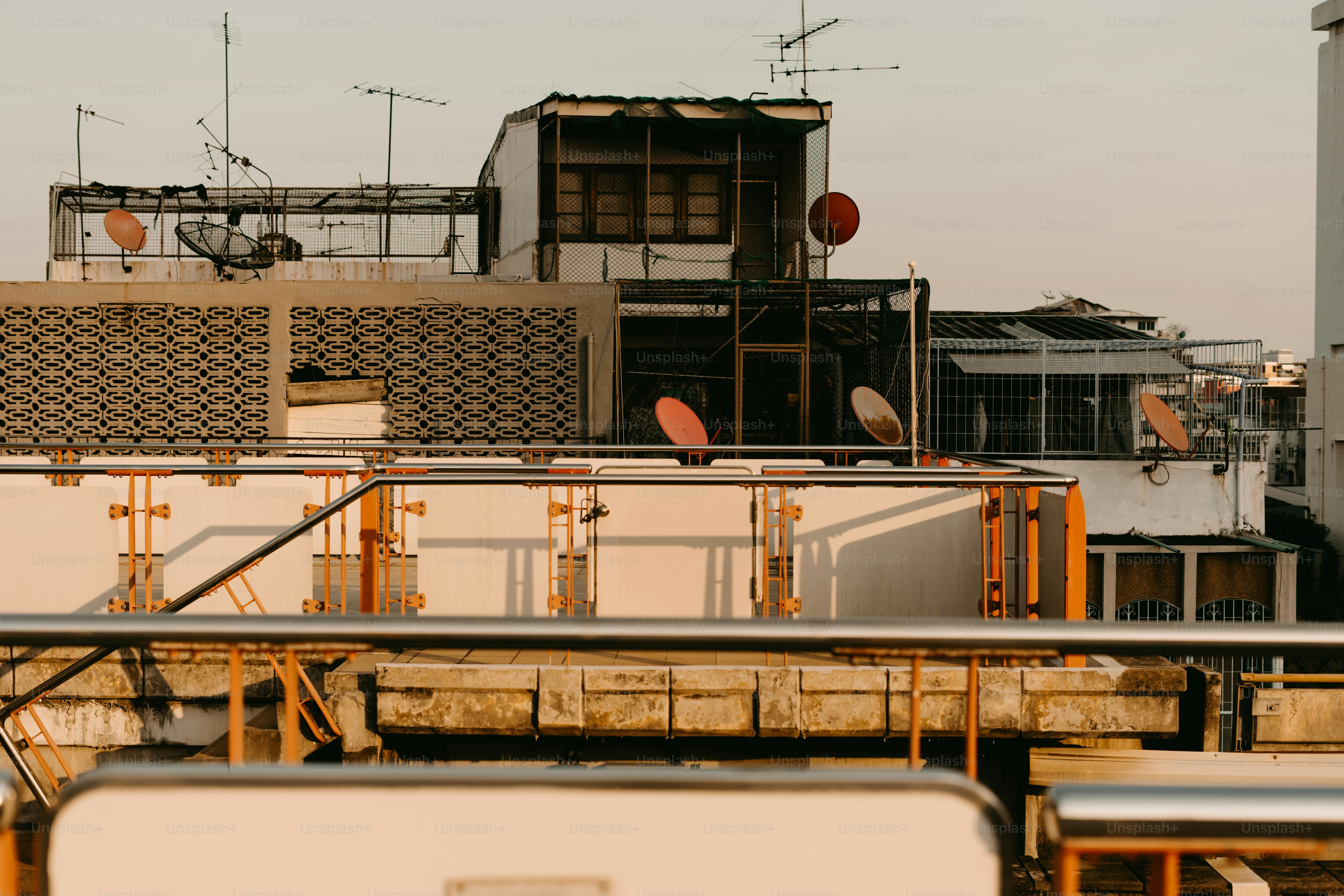 A view of a city from a rooftop