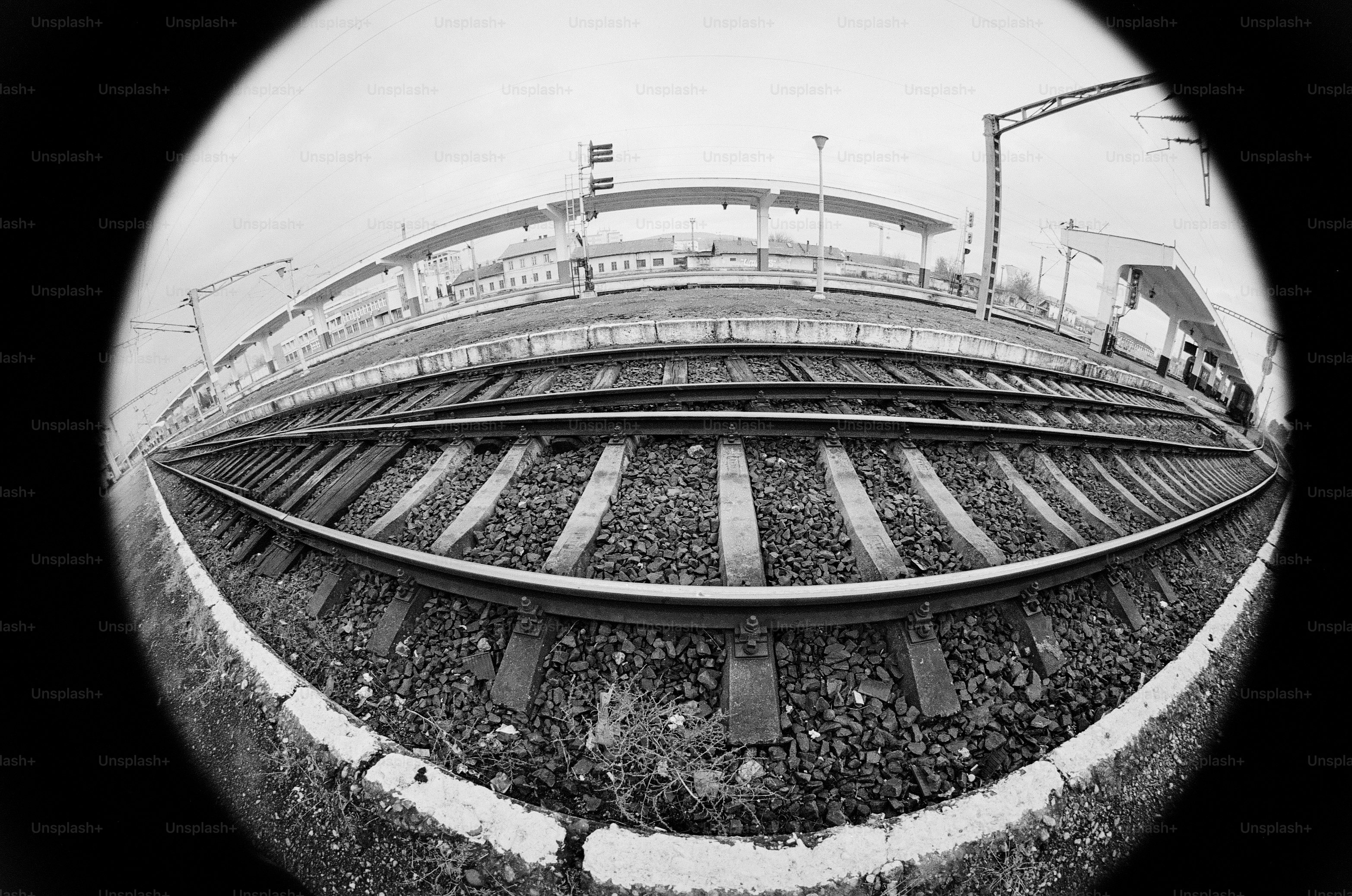 A black and white photo of a stadium
