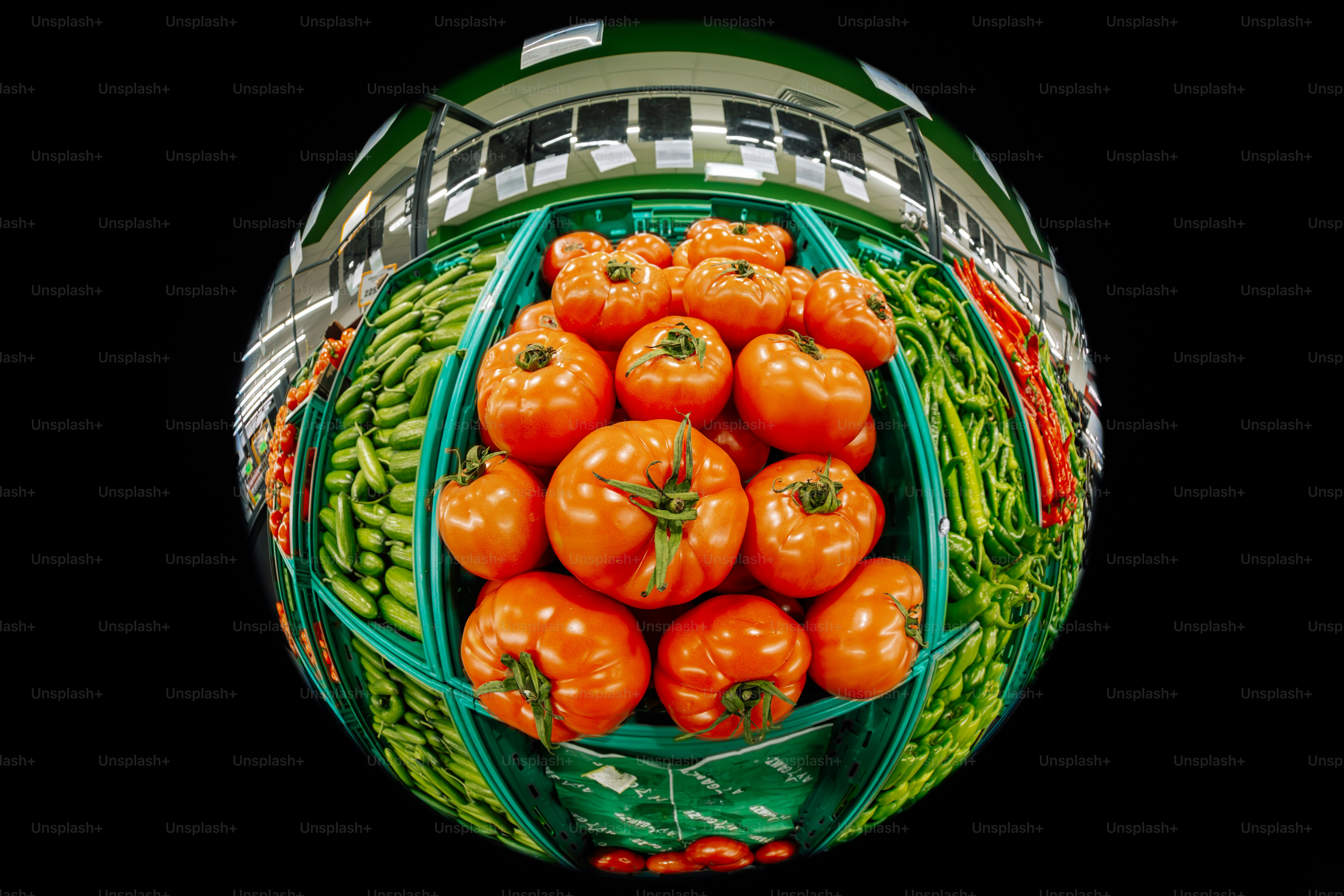 A picture of a bunch of oranges in a green basket