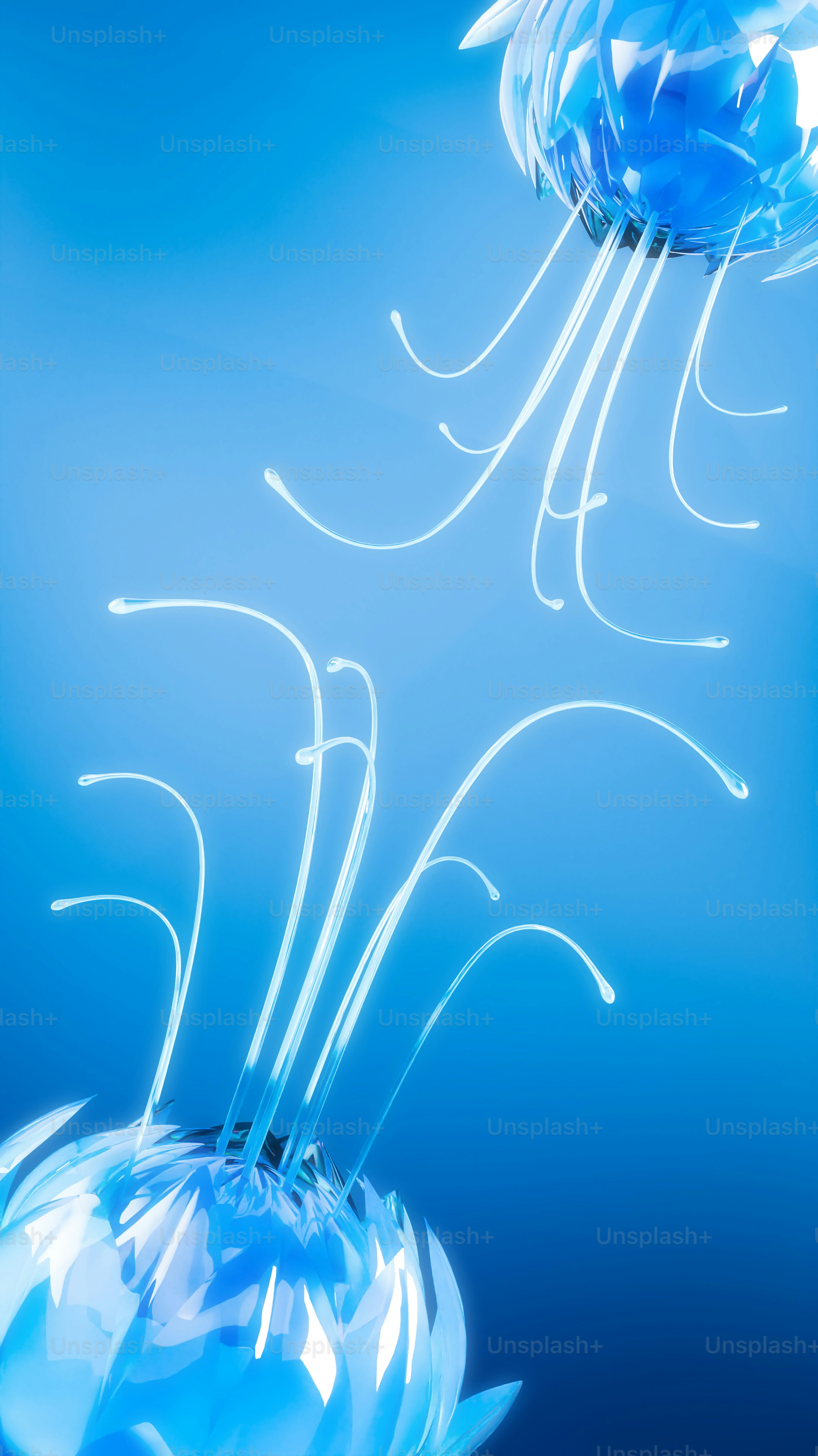 A blue background with a blue and white design