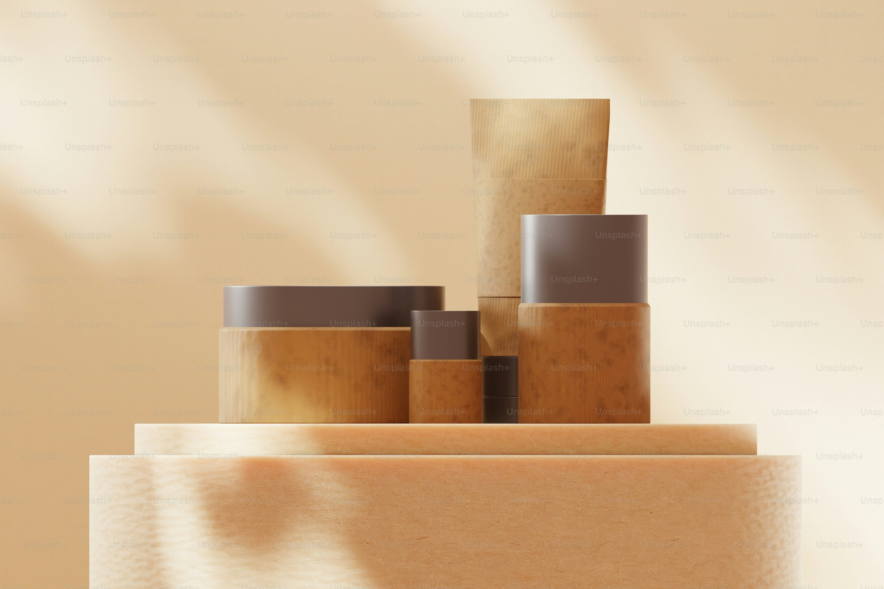 A stack of wooden blocks sitting on top of a table photo ...