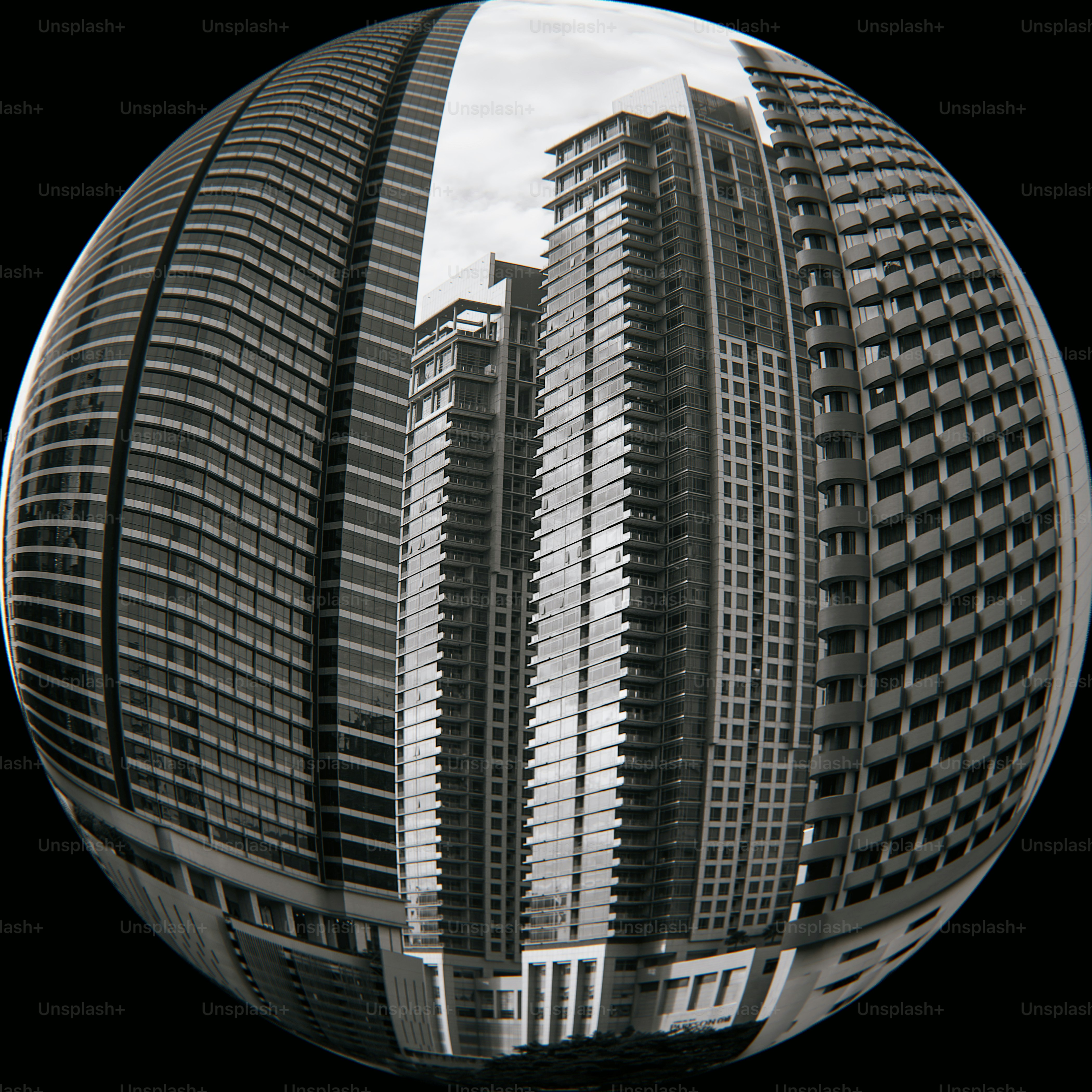 A black and white photo of a building