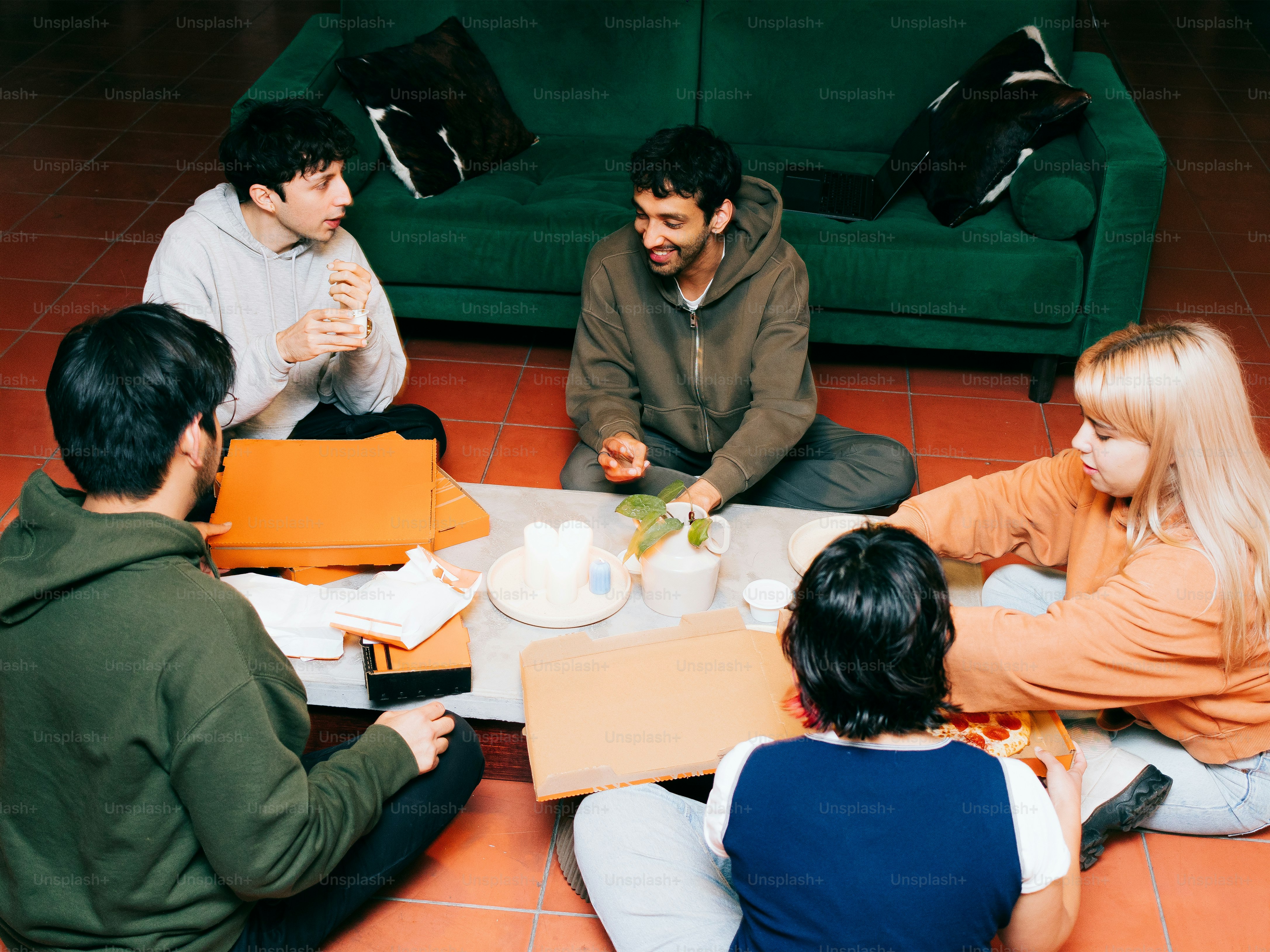 A group of people sitting around a table