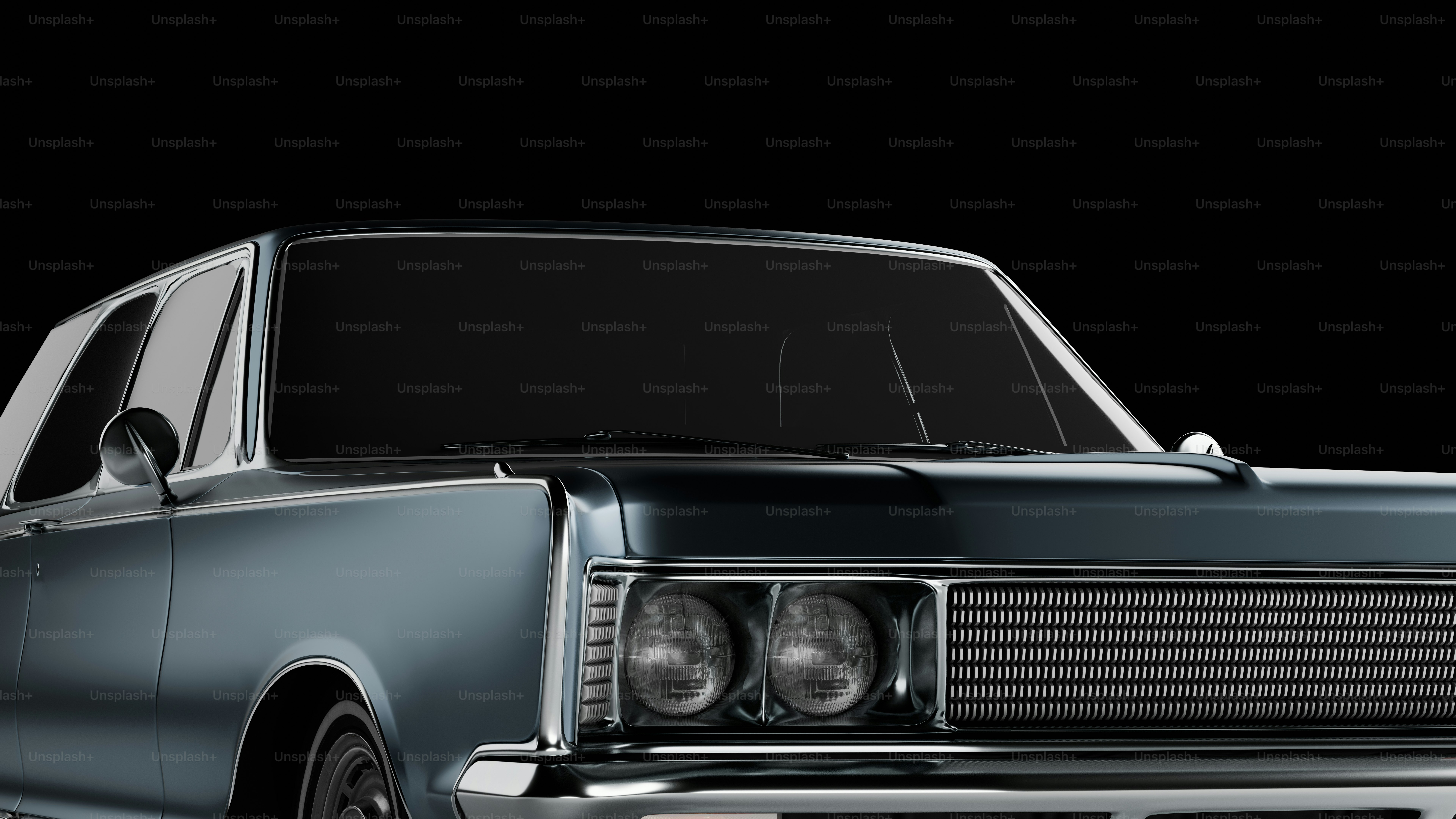 Une voiture qui est assise dans le noir