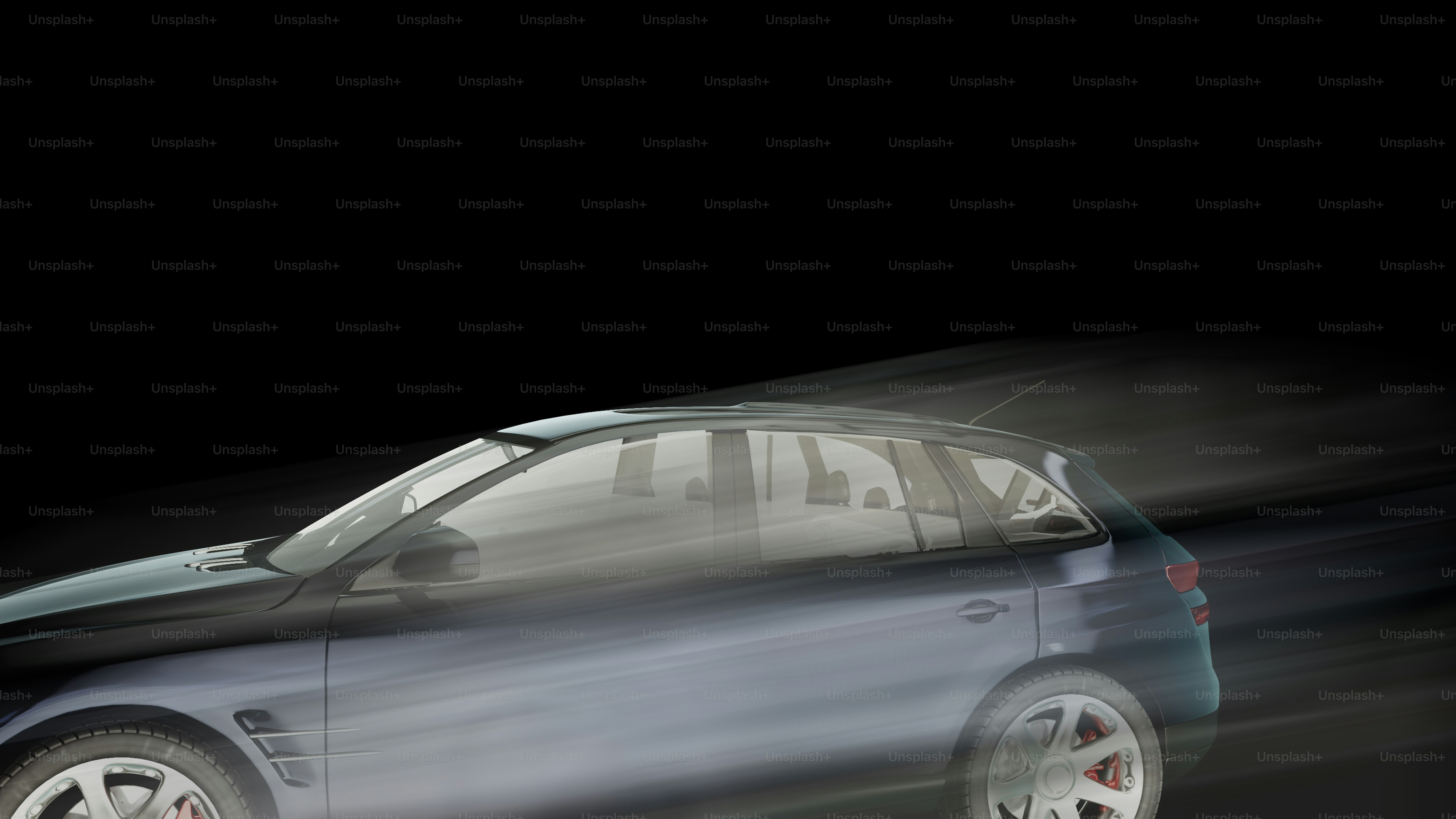 3D - Cars - Blue Car Motion Blur - Wallpaper - 8K